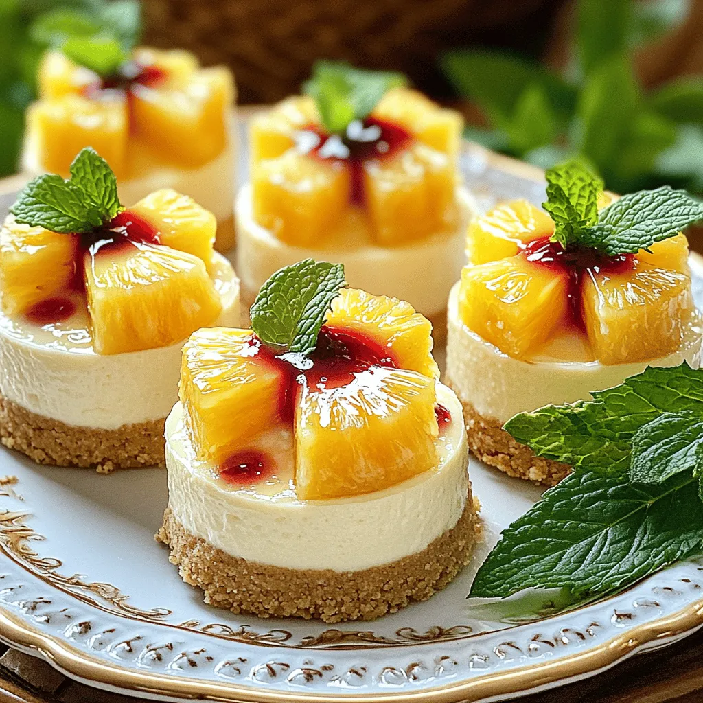 Hier sind die Zutaten für die Mini Pineapple Upside Down Cheesecakes: