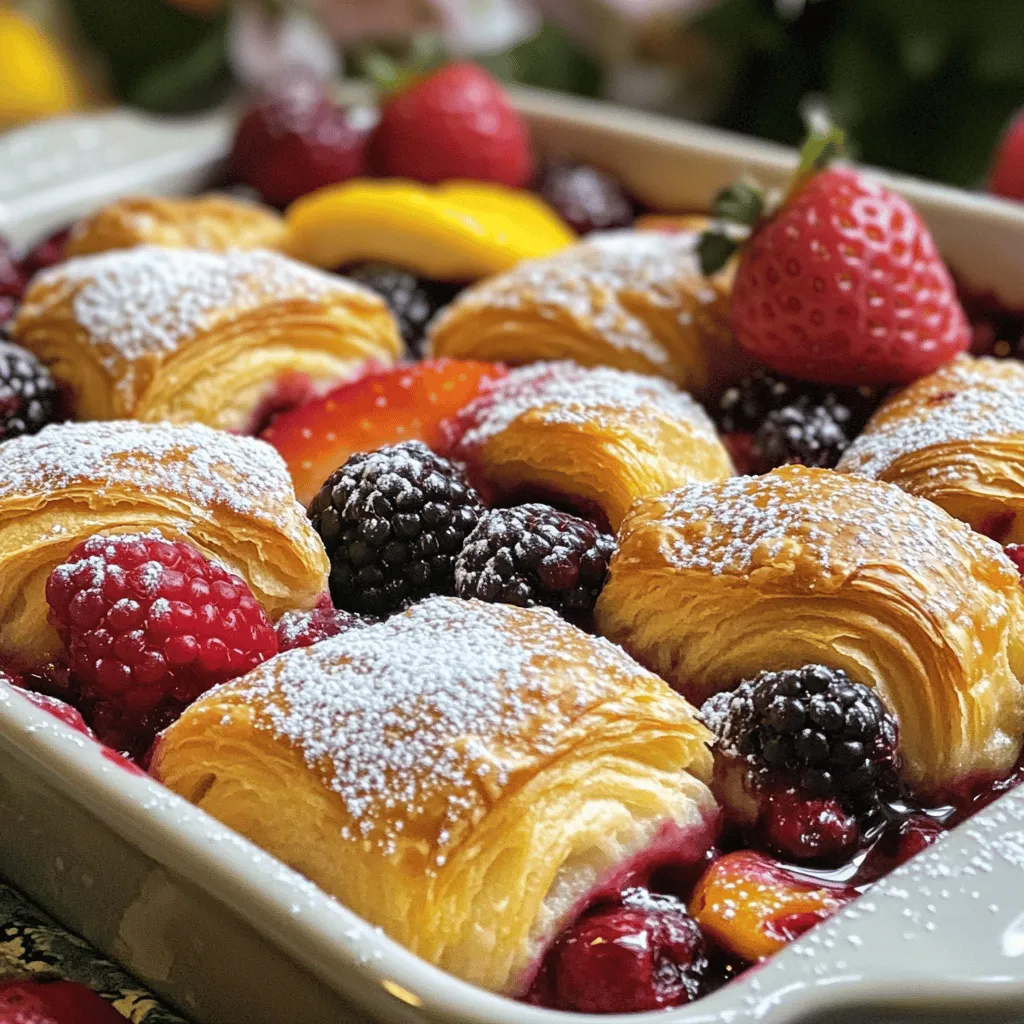 Für den Berry Croissant Bake brauchst du einige einfache Zutaten. Hier sind die Hauptzutaten: