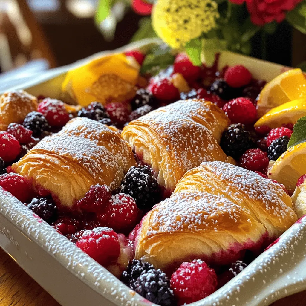 Für den Berry Croissant Bake brauchst du einige einfache Zutaten. Hier sind die Hauptzutaten: