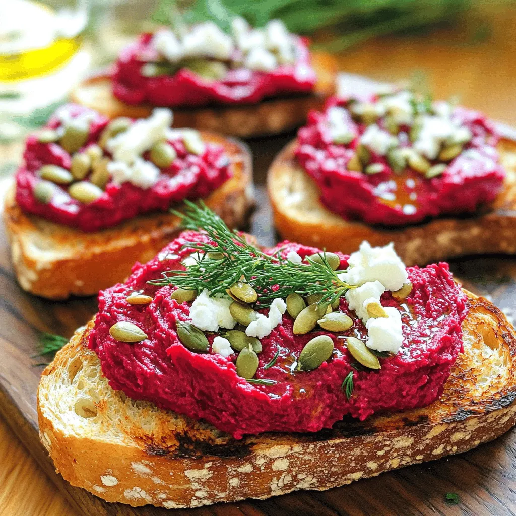 Für dieses Rezept benötigst du einige Hauptzutaten: - 2 mittelgroße, gekochte Rote Beten - 150 g griechischer Joghurt - 2 Esslöffel Tahini - 1 Esslöffel Zitronensaft - 1 Knoblauchzehe, gehackt - Salz und Pfeffer nach Geschmack - 4 Scheiben Vollkornbrot - Frische Kräuter (wie Dill oder Petersilie) zur Garnitur