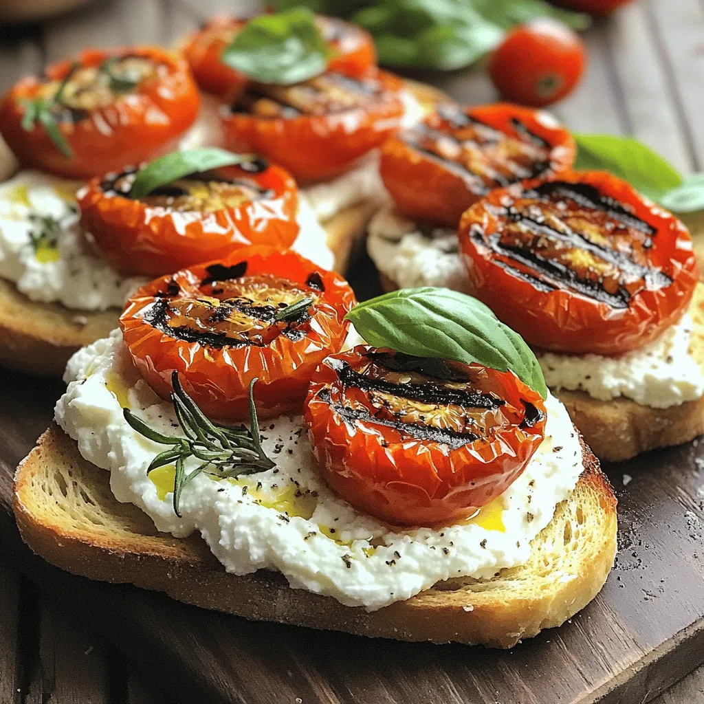 Bei der Zubereitung von Roast Tomato & Whipped Ricotta Toasts braucht man einige frische Zutaten. Hier sind die Hauptzutaten, die du benötigst: