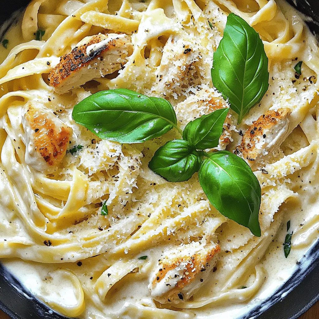 Hier sind die Zutaten, die du für deine cremige Hähnchen Fettuccine Alfredo brauchst. Diese Liste hilft dir, alles bereit zu haben.