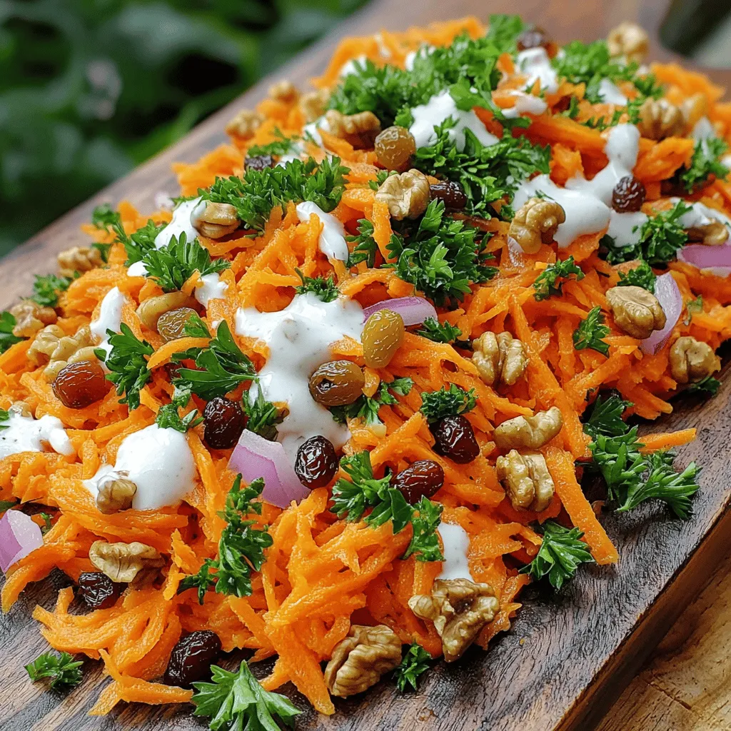 Um den Crunchy Bistro Karottensalat zu machen, brauchst du einige frische Zutaten. Hier sind sie: