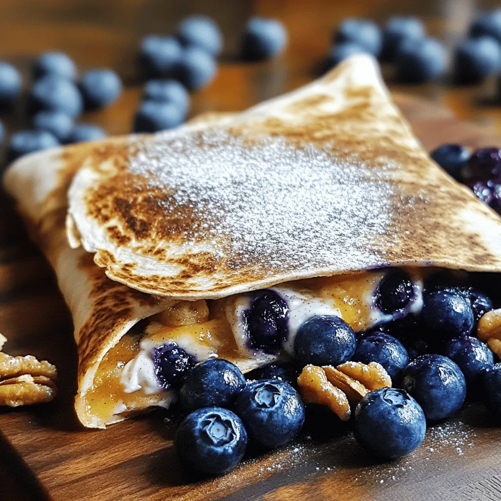 Um eine Blaubeer Frühstücks-Quesadilla zu machen, brauchst du frische Zutaten. Die Tortilla ist die Basis. Sie hält alles zusammen. Du verwendest Vollkorn-Tortillas. Diese sind gesünder und geben mehr Geschmack.