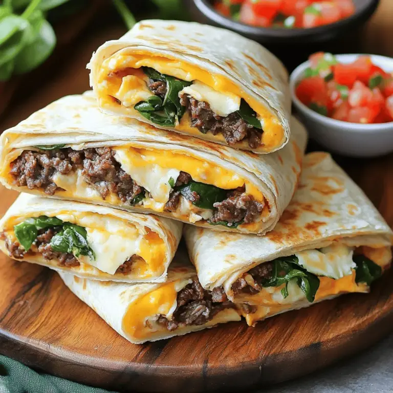 Für die Cheesy Beef Wraps brauchst du einige wichtige Zutaten. Diese sind: