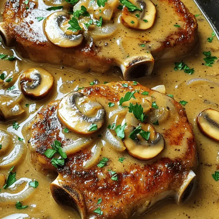 - 4 Schweinekoteletts mit Knochen - Salz und Pfeffer nach Geschmack - 2 Esslöffel Olivenöl - 1 Zwiebel, dünn geschnitten - 3 Knoblauchzehen, fein gehackt - 225 g Champignons, in Scheiben geschnitten - 240 ml Hühnerbrühe - 240 ml Schlagsahne - 1 Esslöffel Worcestershiresauce - 1 Teelöffel getrockneter Thymian - ½ Teelöffel geräuchertes Paprikapulver - Frische Petersilie zum Garnieren Um diese leckeren geschmorten Schweinekoteletts zuzubereiten, brauchen Sie einige einfache Zutaten. Beginnen Sie mit den Hauptzutaten: die Schweinekoteletts sind der Star des Gerichts. Sie brauchen auch Salz und Pfeffer, um den Geschmack zu heben. Die weiteren benötigten Zutaten sind ebenso wichtig. Olivenöl hilft beim Anbraten und gibt Geschmack. Die Zwiebel und der Knoblauch bringen eine tolle Basis für die Soße. Champignons sorgen für eine erdige Note. Hühnerbrühe und Schlagsahne machen die Soße cremig und reichhaltig. Würzungen sind der Schlüssel zu einem großartigen Gericht. Worcestershiresauce fügt Tiefe hinzu. Getrockneter Thymian und geräuchertes Paprikapulver geben ein wenig Würze und Aroma. Schließlich garnieren Sie das Ganze mit frischer Petersilie. Diese Zutaten machen das Gericht nicht nur lecker, sondern auch optisch ansprechend. Für das vollständige Rezept schauen Sie sich bitte [Full Recipe] an. - Salz und Pfeffer auf die Koteletts auftragen. - Koteletts in der Pfanne anbraten, bis sie goldbraun sind. Beginne mit dem Würzen der Koteletts. Nutze Salz und Pfeffer für den besten Geschmack. Achte darauf, beide Seiten gut zu würzen. Nimm dann eine große Pfanne und erhitze das Olivenöl bei mittlerer Hitze. Wenn das Öl heiß ist, lege die Koteletts in die Pfanne. Brate sie etwa 4-5 Minuten auf jeder Seite an, bis sie eine schöne goldene Farbe haben. Nimm die Koteletts aus der Pfanne und lege sie auf einen Teller. - Zwiebel und Knoblauch anbraten. - Champignons hinzufügen und garen. In der gleichen Pfanne kommen nun die Zwiebeln und der Knoblauch. Brate sie zusammen für 2-3 Minuten, bis die Zwiebeln glasig und duftend sind. Füge dann die Champignons hinzu. Garen die Pilze etwa 4-5 Minuten, bis sie bräunlich sind und ihre Flüssigkeit abgeben. Das gibt der Soße einen tollen Geschmack. - Hühnerbrühe und weitere Zutaten zur Soße hinzufügen. - Koteletts in die Soße zurücklegen und köcheln lassen. Jetzt ist es Zeit für die Soße. Gieße die Hühnerbrühe in die Pfanne. Kratze den Boden der Pfanne mit einem Kochlöffel, um die leckeren Reste zu lösen. Füge die Schlagsahne, Worcestershiresauce, Thymian und geräuchertes Paprikapulver hinzu. Lass die Mischung köcheln, bis sie ein wenig eindickt. Das dauert etwa 5 Minuten. Lege dann die angebratenen Koteletts zurück in die Pfanne. Löffle die Soße darüber und decke die Pfanne ab. Lass alles 15-20 Minuten köcheln, bis die Koteletts zart sind. Die Innentemperatur sollte 63°C erreichen. Die geschmorten Koteletts sind jetzt bereit für den Tisch! Du kannst die vollständigen Details im [Full Recipe] finden. Um perfekte Schweinekoteletts zu erhalten, ist die richtige Temperatur wichtig. Brate die Koteletts bei mittelhoher Hitze. Achte darauf, dass die Innentemperatur 63°C erreicht. So werden sie zart und saftig. Die Würze ist ebenfalls entscheidend. Würze die Koteletts großzügig mit Salz und Pfeffer. Du kannst auch eine Marinade verwenden. Eine Mischung aus Olivenöl, Knoblauch und frischen Kräutern macht die Koteletts noch schmackhafter. Lass sie mindestens eine Stunde marinieren, um den Geschmack zu intensivieren. Wenn du nach vegetarischen oder veganen Optionen suchst, kannst du die Koteletts ersetzen. Verwende stattdessen dicke Scheiben von Portobello-Pilzen oder Tofu. Diese nehmen die Aromen der Soße gut auf. Marinier die Pilze oder den Tofu ebenfalls, um mehr Geschmack zu erzielen. Zu geschmorten Schweinekoteletts passen viele Beilagen. Kartoffelpüree oder Reis sind klassisch und sättigend. Auch gedünstetes Gemüse oder ein frischer Salat ergänzen das Gericht gut. Wenn du etwas mehr Würze willst, probiere gebratene grüne Bohnen oder eine bunte Ratatouille. Für mehr Ideen, schau dir das [Full Recipe] an. {{image_4}} Du kannst die geschmorten Schweinekoteletts auf verschiedene Arten anpassen. Zum Beispiel, in Tirol mag man herzhaftes Essen. Hier könntest du Speck und Käse hinzufügen. Mediterrane Einflüsse bringen frische Kräuter wie Rosmarin und Oregano. Dies gibt deinem Gericht einen helleren Geschmack. Asiatische Akzente sind auch spannend. Füge Sojasauce und Ingwer hinzu, um eine ganz neue Note zu schaffen. Die Koteletts sind nicht die einzige Wahl. Rindfleisch bietet einen tiefen, kräftigen Geschmack. Du kannst auch Hähnchenschenkel verwenden. Diese sind saftig und gut geeignet für das Schmoren. Beide Alternativen sind einfach zu finden und passen gut zu der leckeren Soße. Wenn du auf eine spezielle Diät achtest, gibt es Optionen. Für Low-Carb kannst du die Schlagsahne durch Kokosmilch ersetzen. So bleibt das Gericht cremig, aber mit weniger Kohlenhydraten. Glutenfreie Varianten sind ebenfalls möglich. Stelle sicher, dass du glutenfreie Brühe nutzt. Diese Anpassungen machen das Rezept für alle zugänglich. Für das vollständige Rezept, schau dir die Details im [Full Recipe]. Die Reste der geschmorten Koteletts sollten schnell abgekühlt werden. Legen Sie sie in einen luftdichten Behälter. So bleibt der Geschmack frisch. Achten Sie darauf, die Koteletts nicht länger als zwei Stunden bei Raumtemperatur stehen zu lassen. Im Kühlschrank halten sie sich gut für drei bis vier Tage. Wenn Sie die Reste länger aufbewahren möchten, können Sie sie einfrieren. Wickeln Sie die Koteletts gut in Frischhaltefolie ein, bevor Sie sie in einen Gefrierbehälter legen. So schützen Sie sie vor Gefrierbrand. Um die Koteletts wieder aufzuwärmen, nutzen Sie einen Topf oder eine Pfanne. Fügen Sie etwas Flüssigkeit hinzu, wie Brühe oder Wasser. Dies hilft, die Koteletts saftig zu halten. Decken Sie die Pfanne ab, um die Wärme zu speichern. Erhitzen Sie sie bei niedriger Temperatur, bis sie durchwärmt sind. Vermeiden Sie hohe Temperaturen, um den Geschmack nicht zu verlieren. Sie können auch die Mikrowelle verwenden, aber achten Sie darauf, die Koteletts nicht zu überhitzen. Die Haltbarkeit der Zutaten ist wichtig. Schweinekoteletts sollten frisch sein und innerhalb von drei bis fünf Tagen nach dem Kauf verwendet werden. Zwiebeln und Knoblauch halten sich bei richtiger Lagerung mehrere Wochen. Pilze sind empfindlicher. Verwenden Sie diese am besten innerhalb von ein bis zwei Tagen nach dem Kauf. Sahne sollte im Kühlschrank aufbewahrt werden und ist etwa eine Woche haltbar, wenn die Verpackung ungeöffnet ist. Achten Sie auf das Haltbarkeitsdatum, um sicherzustellen, dass die Zutaten frisch sind. Die Zubereitung dauert insgesamt 45 Minuten. Die Vorbereitungszeit beträgt 10 Minuten. Das Kochen selbst dauert etwa 35 Minuten. Ja, du kannst die Koteletts im Voraus zubereiten. Bereite die Koteletts und die Soße wie im Rezept beschrieben vor. Lass sie dann abkühlen und lagere sie in einem luftdichten Behälter im Kühlschrank. Sie bleiben dort bis zu drei Tage frisch. Zum Aufwärmen erhitze die Koteletts bei niedriger Temperatur in einer Pfanne oder in der Mikrowelle. Zu geschmorten Schweinekoteletts passen viele Beilagen gut. Hier sind einige Empfehlungen: - Kartoffelpüree: Die cremige Soße passt perfekt dazu. - Reis: Ein guter Sattmacher, der die Soße aufnimmt. - Gedünstetes Gemüse: Brokkoli oder grüne Bohnen bringen Farbe und Frische. - Salat: Ein einfacher grüner Salat sorgt für eine leichte Note. Wenn du mehr Ideen suchst, schau dir das [Full Recipe] an. In diesem Blogbeitrag habe ich dir die wichtigsten Zutaten und Schritte für geschmorte Schweinekoteletts gezeigt. Du hast gelernt, wie du die Koteletts würzen, das Gemüse vorbereiten und die Soße kochen kannst. Zudem habe ich dir Tipps gegeben, um perfekte Koteletts zu erhalten, und verschiedene Variationen vorgestellt. Nutze diese Informationen, um dein Gericht anzupassen und kreativ zu sein. Mit der richtigen Technik und den richtigen Zutaten kannst du köstliche Koteletts zaubern, die jeden begeistern.