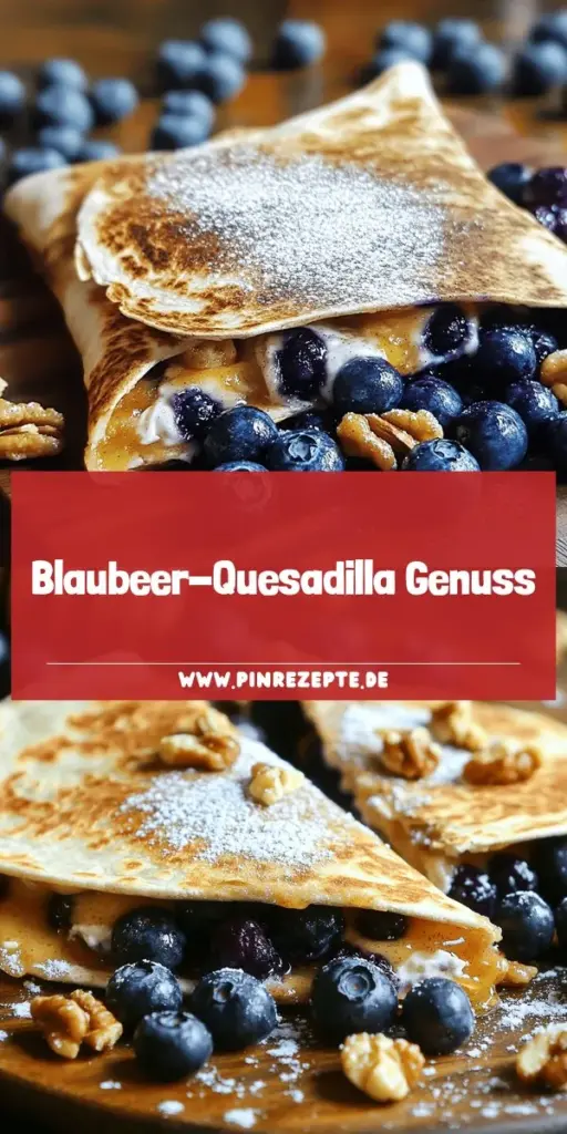 Entdecke das köstliche Rezept für die Blaubeer Frühstücks-Quesadilla, das einfach und lecker ist! Diese kreative Morgenmahlzeit kombiniert süße Blaubeeren und cremigen Käse in einer knusprigen Tortilla. Perfekt für einen energischen Start in den Tag! Mit wenigen Schritten zauberst du ein gesundes und schmackhaftes Frühstück auf den Tisch. Neugierig geworden? Klicke jetzt, um das vollständige Rezept zu entdecken und dein Frühstück zu verfeinern!