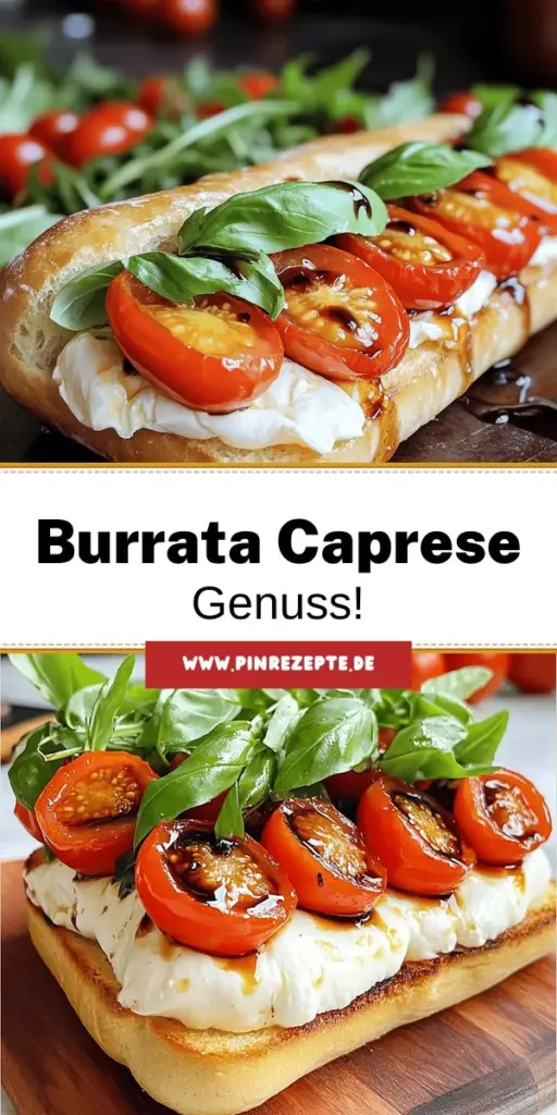 Entdecke das unwiderstehliche Burrata Caprese Sandwich mit Tomaten-Confit, das dein Herz höher schlagen lässt! In diesem Rezept erfährst du, wie du mit frischer Burrata, süßem Tomaten-Confit und knusprigem Ciabatta ein köstliches Sandwich zauberst. Wähle die besten Zutaten und folge unserer Schritt-für-Schritt-Anleitung. Lass dich inspirieren und klicke jetzt, um dieses geschmackliche Erlebnis in deiner Küche zu kreieren!