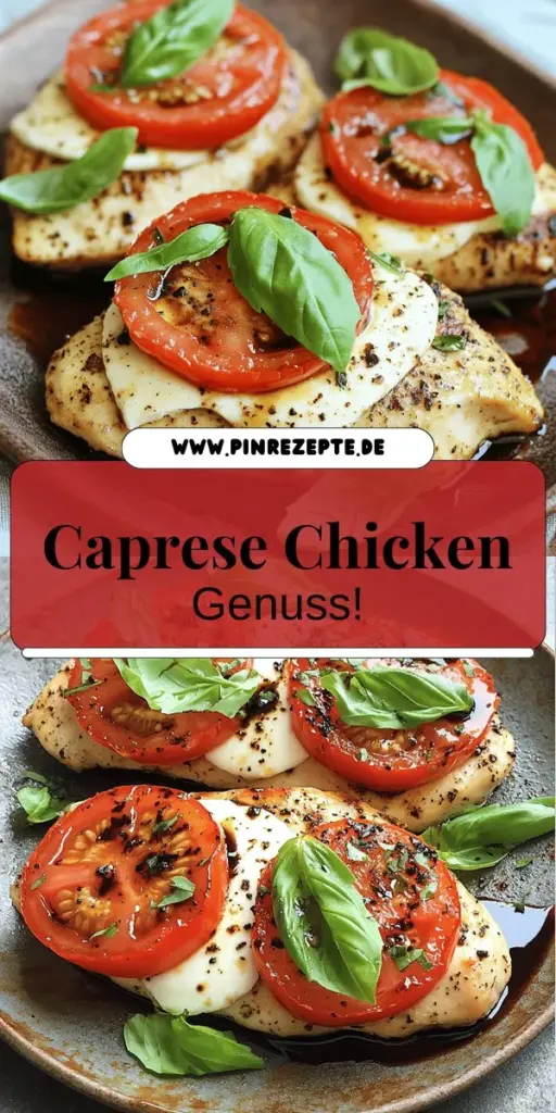 Entdecke das köstliche Rezept für Caprese Chicken, frisch und einfach zubereitet! Dieses Gericht vereint zartes Hähnchen, saftige Tomaten und cremigen Mozzarella und bringt den italienischen Flair auf deinen Tisch. Mit nur wenigen Zutaten und einfachen Schritten zauberst du ein beeindruckendes Abendessen. Klicke jetzt, um die vollständige Anleitung zu erkunden und dir einen Hauch von Mittelmeer-Genuss nach Hause zu holen!
