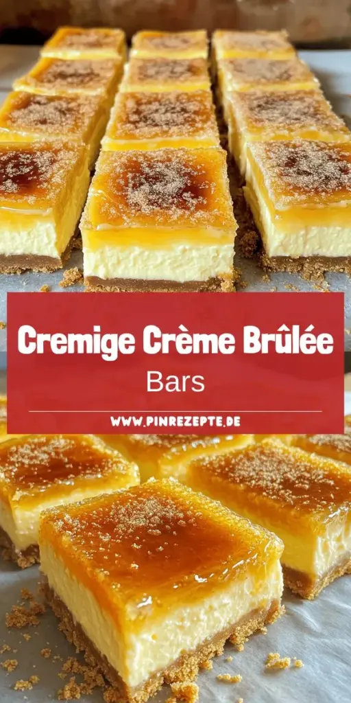 Entdecke die köstlichen Crème Brûlée Cheesecake Bars – ein himmlisches Dessert, das den cremigen Genuss von Cheesecake mit einer knackigen Karamellschicht vereint. Perfekt für jede Gelegenheit, einfach zuzubereiten und garantiert ein Hit bei deinen Gästen! Lass dich von vielfältigen Aromen inspirieren und zaubere im Handumdrehen 12 verführerische Stücke. Klicke jetzt und erfahre mehr über das Rezept!