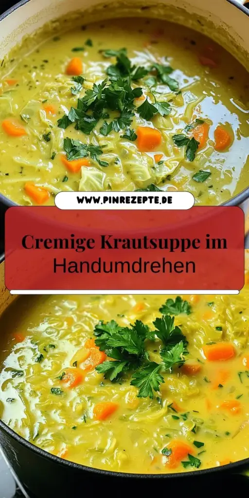 Entdecke das Rezept für wunderbare One-Pot Creamy Cabbage Soup, die perfekte Wahl für ein schnelles und geschmackvolles Gericht! Mit frischem Weißkohl, Karotten und leckeren Gewürzen zauberst du eine cremige Suppe, die nicht nur gesund, sondern auch einfach zuzubereiten ist. Lass dich inspirieren und koche mit uns! Klicke hier, um das vollständige Rezept und viele nützliche Tipps zu entdecken.