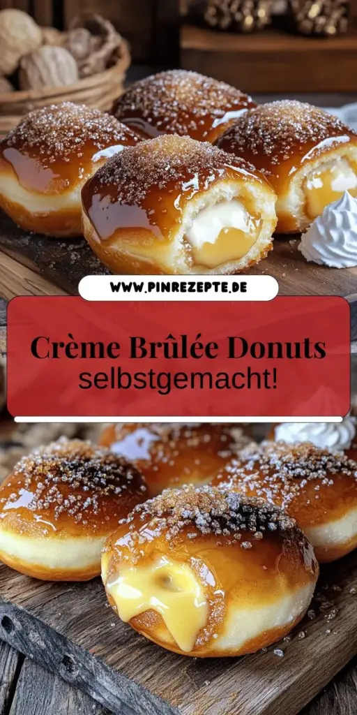 Entdecke das Rezept für Crème Brûlée Donuts mit köstlicher Füllung, die deine Geschmacksnerven verzaubern werden! Diese köstlichen Leckerbissen vereinen die cremige Füllung der Crème Brûlée mit dem fluffigen Teig eines Donuts. In meinem Artikel erfährst du, wie du sie Schritt für Schritt zubereitest und erhältst wertvolle Tipps für das perfekte Ergebnis. Klicke jetzt, um das komplette Rezept zu entdecken und deine Backkünste zu perfektionieren!