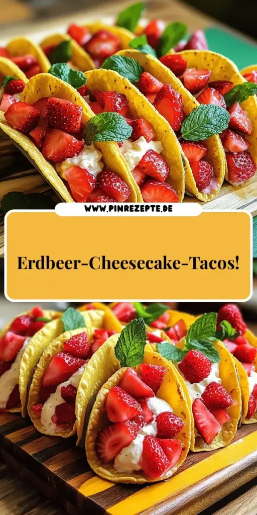 Entdecke das einfache Rezept für Strawberry Cheesecake Tacos und lass dich von der perfekten Kombination aus fruchtiger Süße und cremigem Genuss begeistern! Mit leicht zu findenden Zutaten und einer einfachen Schritt-für-Schritt-Anleitung zauberst du im Handumdrehen dieses köstliche Dessert. Perfekt für jeden Anlass! Klicke jetzt und erfahre, wie du diese unwiderstehlichen Tacos selbst zubereiten kannst!