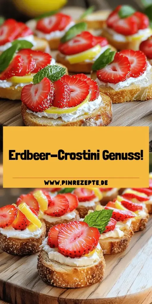 Entdecke das Rezept für einfache Erdbeer-Crostini, die frisch und lecker sind! Mit nur wenigen Zutaten zauberst du diesen köstlichen Snack, perfekt für jede Gelegenheit. Lerne, wie du die besten Zutaten auswählst und kreative Variationen ausprobierst. Egal ob als süßer oder herzhafter Genuss – diese Crostini werden deine Gäste begeistern! Klicke hier, um das vollständige Rezept zu erhalten und deine eigenen Erdbeer-Crostini zu kreieren!