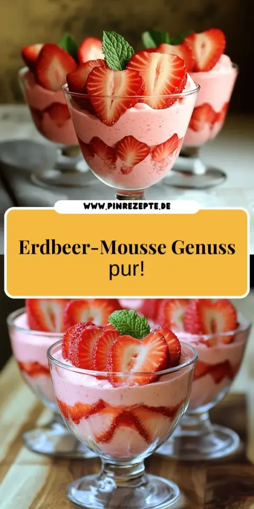 Erdbeer-Mousse ist das perfekte Dessert für jeden Anlass und lässt sich schnell mit wenigen Zutaten zubereiten. In diesem einfachen Rezept erfährst du, wie du frische Erdbeeren und Sahne zu einem himmlischen Genuss verwandelst. Perfekt für Feiern oder einfach zum Schlemmen! Lass dich von den einfachen Schritt-für-Schritt-Anleitungen inspirieren und verwandle deine Küche in eine süße Oase. Klicke jetzt und entdecke die köstlichen Rezepte!