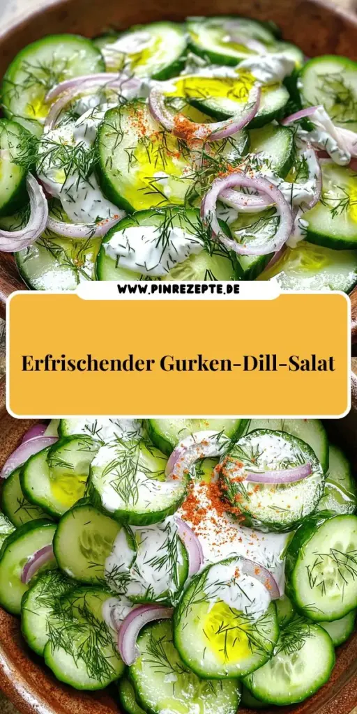Entdecke das erfrischende Rezept für Gurken-Dill-Salat, das perfekt für heiße Sommertage ist! Dieser Salat kombiniert knackige Gurken und aromatischen Dill für ein geschmackvolles Erlebnis, das deine Grillpartys oder Picknicks bereichert. Einfach zuzubereiten, gesund und anpassbar mit köstlichen Variationen. Klicke jetzt, um die detaillierte Anleitung zu erhalten und genieße einen Sommer voller frischer Aromen!