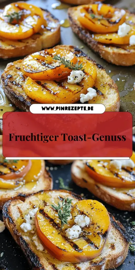 Entdecke den fruchtigen Genuss von geröstetem Brot mit gegrillten Nektarinen! Diese einfache, köstliche Kombination ist perfekt für ein leichtes Mittagessen oder einen Snack. Lerne, wie du die Nektarinen mit Olivenöl und Thymian verfeinerst und das Brot goldbraun grillst. Verwöhne deine Geschmacksknospen mit diesem schnellen Rezept. Klicke jetzt und entdecke die vollständige Anleitung für diesen leckeren Genuss!
