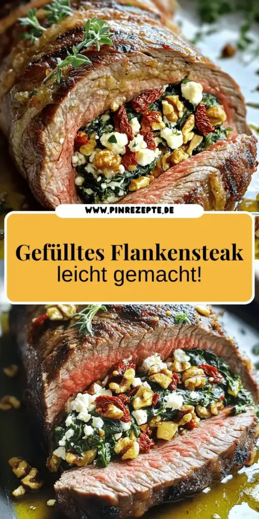 Entdecken Sie unser einfaches Rezept für ein köstliches gefülltes Flankensteak, das perfekt für Anfänger geeignet ist! Lernen Sie Schritt für Schritt, wie Sie dieses herzliche Gericht mit frischem Spinat, Feta und vielen aromatischen Zutaten zubereiten können. Ideal für besondere Anlässe oder Grillabende. Klicken Sie jetzt weiter und lassen Sie sich inspirieren, Ihr eigenes gefülltes Flankensteak zuzubereiten!