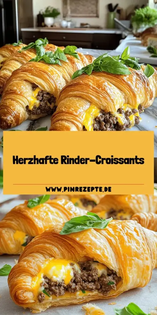 Entdecke unser einfaches Rezept für unwiderstehliche Rinder- und Käse-Croissants! Diese herzhaften Snacks sind super schnell zubereitet und perfekt für jedes Event. Mit würzigem Rinderhack, schmelzendem Cheddar und knusprigem Blätterteig zauberst du einen köstlichen Genuss, der alle begeistert. Lass dich von unseren Tipps inspirieren und verwandle deine Küche in eine Backstube. Klicke hier, um das vollständige Rezept und weitere Ideen zu entdecken!