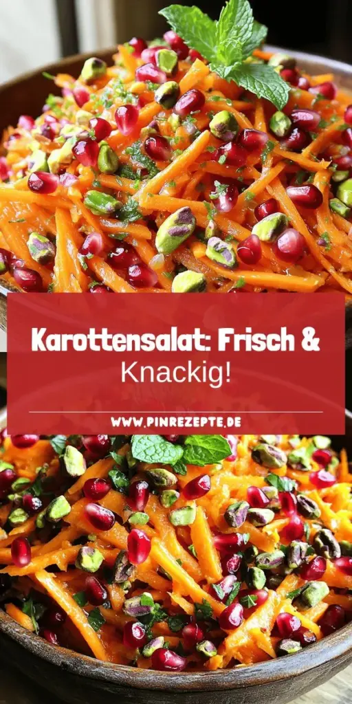 Entdecke die erfrischende Welt des Karottensalats mit Pistazien, Granatapfel und Minze! Dieses einfache Rezept bringt lebendige Farben und leckere Aromen auf deinen Tisch. Mit knackigen Karotten, nussigen Pistazien und fruchtigen Granatapfelkernen kreierst du einen gesunden Snack oder eine Beilage. Lass dich von der kinderleichten Zubereitung inspirieren und erfahre, wie du mit frischen Zutaten einen köstlichen Salat zaubern kannst. Klicke jetzt, um das komplette Rezept zu erleben!
