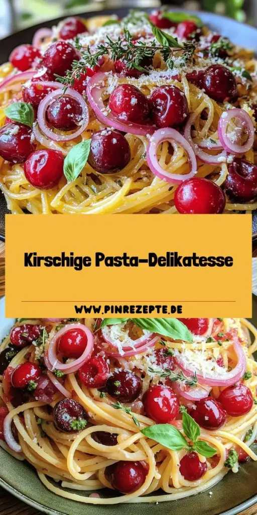 Entdecken Sie das einzigartige Rezept für sommerliche Kirschspaghetti – eine köstliche Kombination aus süßen Kirschen und herzhaften Spaghetti! Lernen Sie in einfachen Schritten, wie Sie dieses schmackhafte Gericht zubereiten können, und erfahren Sie mehr über die zahlreichen gesundheitlichen Vorteile von Kirschen. Lassen Sie sich von kreativen Variationen inspirieren und bringen Sie frischen Wind in Ihre Küche. Klicken Sie hier, um das vollständige Rezept zu erkunden und Ihre Geschmacksknospen zu verwöhnen!