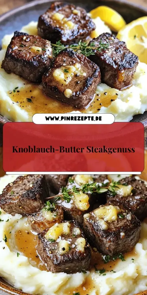 Entdecken Sie das köstliche Rezept für Knoblauch-Butter Steakbissen mit Püree und verwöhnen Sie Ihren Gaumen! Dieses herzhaftes Gericht kombiniert zartes Rinderfilet mit cremigem, fluffigem Püree – perfekt für ein genussvolles Abendessen. Folgen Sie der Schritt-für-Schritt-Anleitung und erleben Sie, wie einfach es ist, ein Gourmetgericht zuhause zuzubereiten. Klicken Sie jetzt und entdecken Sie alle Details für Ihre nächste kulinarische Reise!