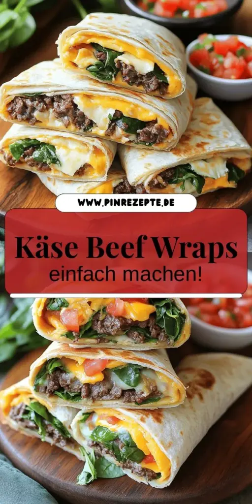 Entdecke die köstliche Welt der Cheesy Beef Wraps! Dieses einfache und leckere Rezept zeigt dir, wie du mit nur wenigen Zutaten einen würzigen genussvollen Wrap zubereitest, der perfekt für jedes Abendessen oder eine Party ist. Mit herzhaftem Rinderhack und geschmolzenem Käse wird jeder Biss zum Erlebnis. Klicke jetzt und erfahre, wie du diese unwiderstehlichen Wraps selbst zu Hause machen kannst und lass dich inspirieren!