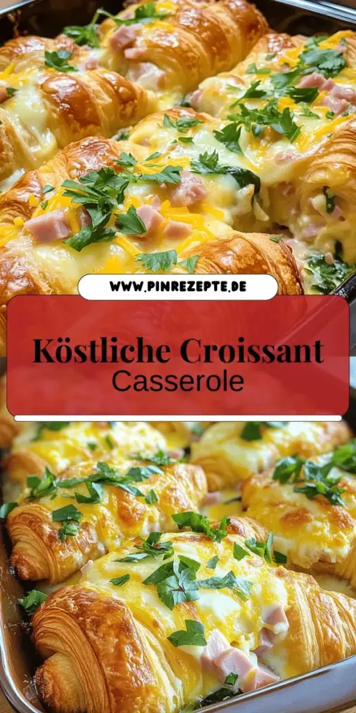 Entdecke die Overnight Croissant Breakfast Casserole, ein einfaches und köstliches Frühstück, das du über Nacht zubereiten kannst! Diese herzhaft gefüllte Casserole vereint zarte Croissants, Eier und Käse zu einem goldbraunen Genuss, der deine Familie begeistern wird. Variiere die Zutaten nach deinem Geschmack und genieße die perfekte Mischung aus Komfort und Geschmack. Klicke jetzt, um das vollständige Rezept zu entdecken und loszulegen!