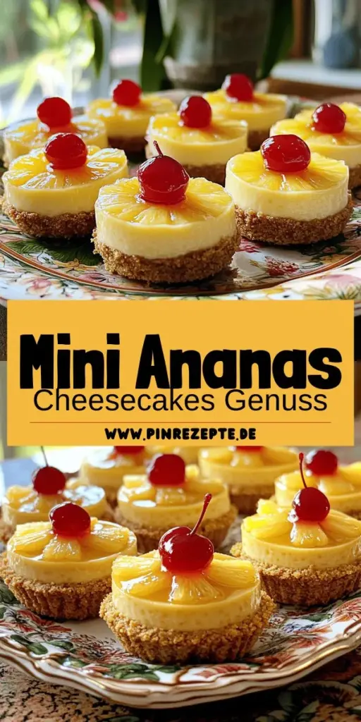 Entdecke das köstliche Rezept für Mini Pineapple Upside-Down Cheesecakes! Diese kleinen Leckerbissen kombinieren süße Ananas mit cremigem Käsekuchen auf einem knusprigen Keksboden und sind der perfekte Abschluss für jedes Dinner. In meinem Blogpost erfährst du Schritt für Schritt, wie du sie zubereitest, und erhältst nützliche Tipps für das perfekte Dessert. Klicke jetzt, um das gesamte Rezept zu entdecken und deine Gäste zu beeindrucken!