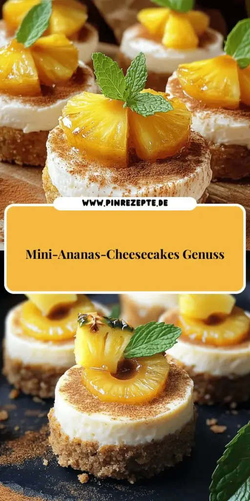 Entdecke das verführerische Rezept für leckere Mini-Ananas-Cheesecakes, das einfach zuzubereiten ist und jeden begeistert! Mit einem knusprigen Keksboden, einer cremigen Frischkäsefüllung und karamellisierten Ananasstücken sind diese Desserts der perfekte Hingucker für jede Gelegenheit. Hol dir jetzt die vollständige Schritt-für-Schritt-Anleitung und überrasche Familie und Freunde mit diesem fruchtigen Genuss. Klicke hier, um mehr zu erfahren!