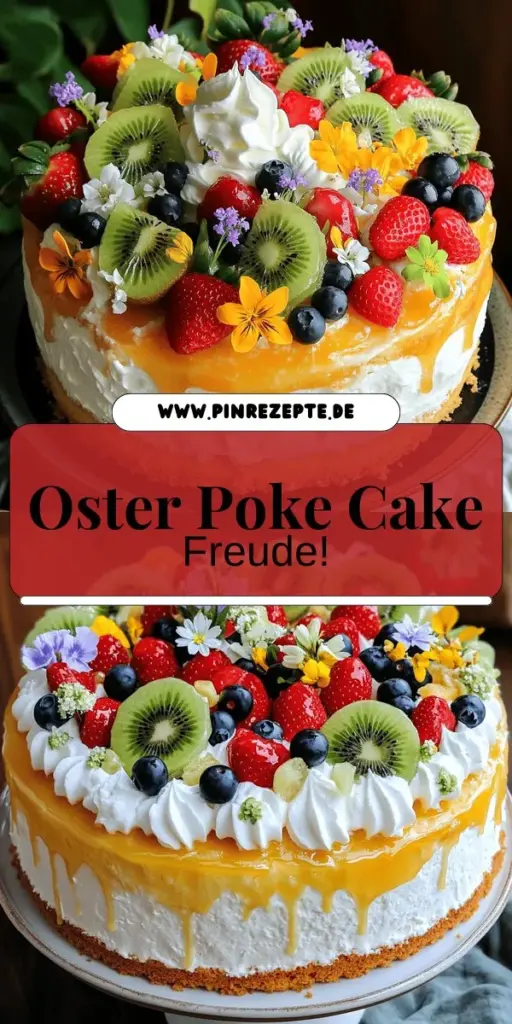 Verleihen Sie Ihrem Osterfest einen besonderen Touch mit unserem köstlichen Oster Poke Cake! Dieses einfache und fröhliche Dessert begeistert mit einer fluffigen Vanille-Basis und einem unwiderstehlichen Topping aus Kokos und frischen Früchten. Entdecken Sie die Schritt-für-Schritt-Anleitung und nützliche Tipps, um diesen leckeren Kuchen zuzubereiten. Klicken Sie hier, um das vollständige Rezept zu erkunden und Ihrer Feier einen süßen Höhepunkt zu verleihen!