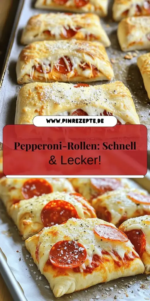 Entdecke das ultimative Rezept für Pepperoni-Rollen, das sowohl einfach als auch lecker ist! Diese herzhaften Snacks sind perfekt für jede Gelegenheit, ob für Partys oder einen Filmabend. Hier erfährst du, wie du den perfekten Pizzateig zubereitest und die Füllung aus würzigen Peperoni und geschmolzenem Käse kreierst. Klicke durch und erlebe selbst, wie du diese köstlichen Pepperoni-Rollen ganz leicht zubereiten kannst!
