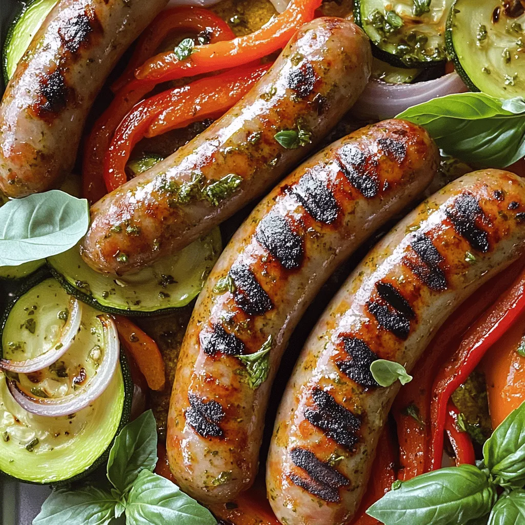 Für die perfekte Grillparty brauchen Sie: - 500 g italienische Bratwürste (süß oder scharf) - 2 rote Paprika, in Streifen geschnitten - 1 Zucchini, in Scheiben geschnitten - 1 rote Zwiebel, in Ringe geschnitten