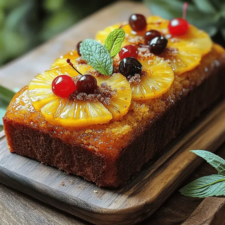 Für den perfekten Pineapple Upside-Down Pound Cake brauchst du einige einfache Zutaten. Hier sind die Hauptzutaten: