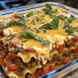Heize den Ofen auf 180 °C vor. Koche die Lasagnenudeln in einem großen Topf mit gesalzenem Wasser. Achte darauf, sie al dente zu kochen. Nach dem Kochen, lasse die Nudeln abtropfen und kurz abkühlen. Dies hilft, dass sie nicht zusammenkleben.