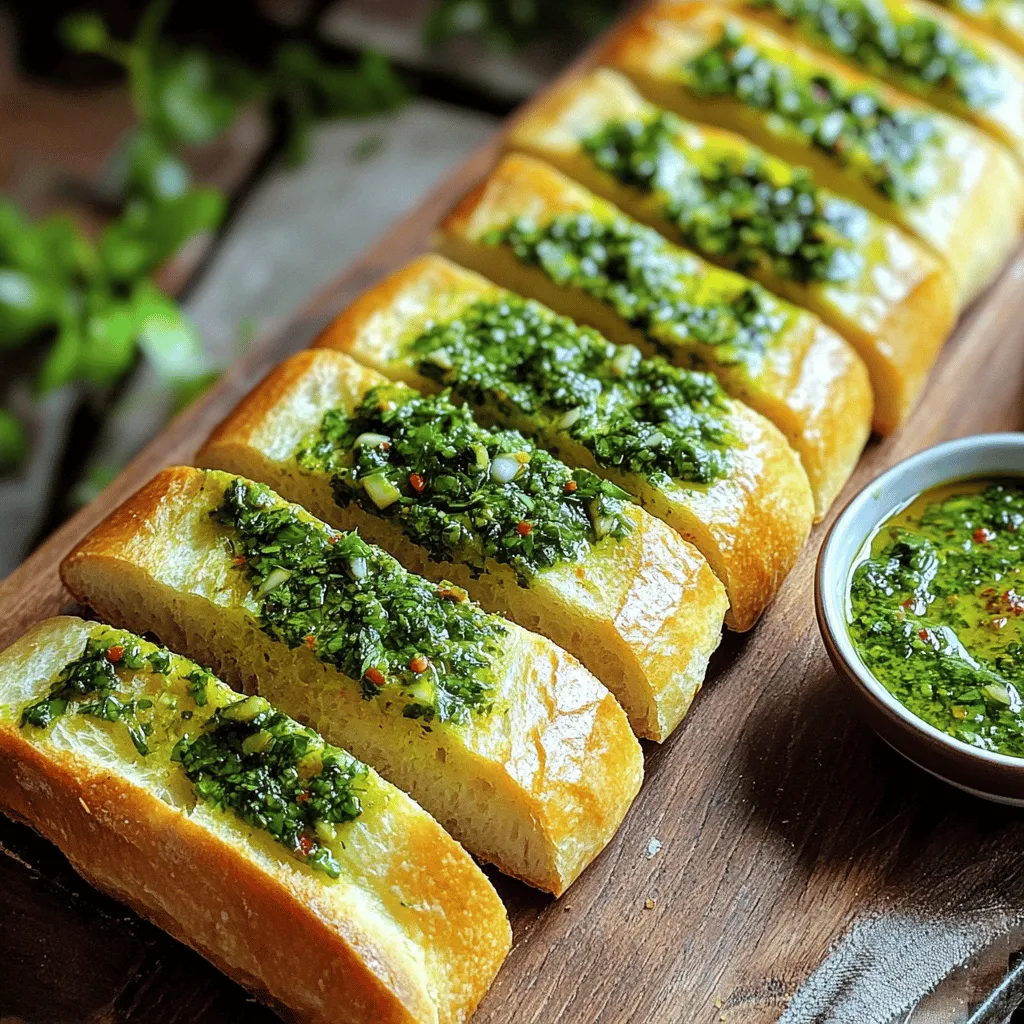 Für ein leckeres Chimichurri Knoblauchbrot brauchst du einige einfache Zutaten. Diese Zutaten machen das Brot besonders schmackhaft. Hier sind die Hauptzutaten: