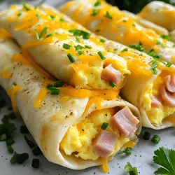Für die einfachen Ham Egg and Cheese Roll-Ups braucht man folgende Zutaten:
