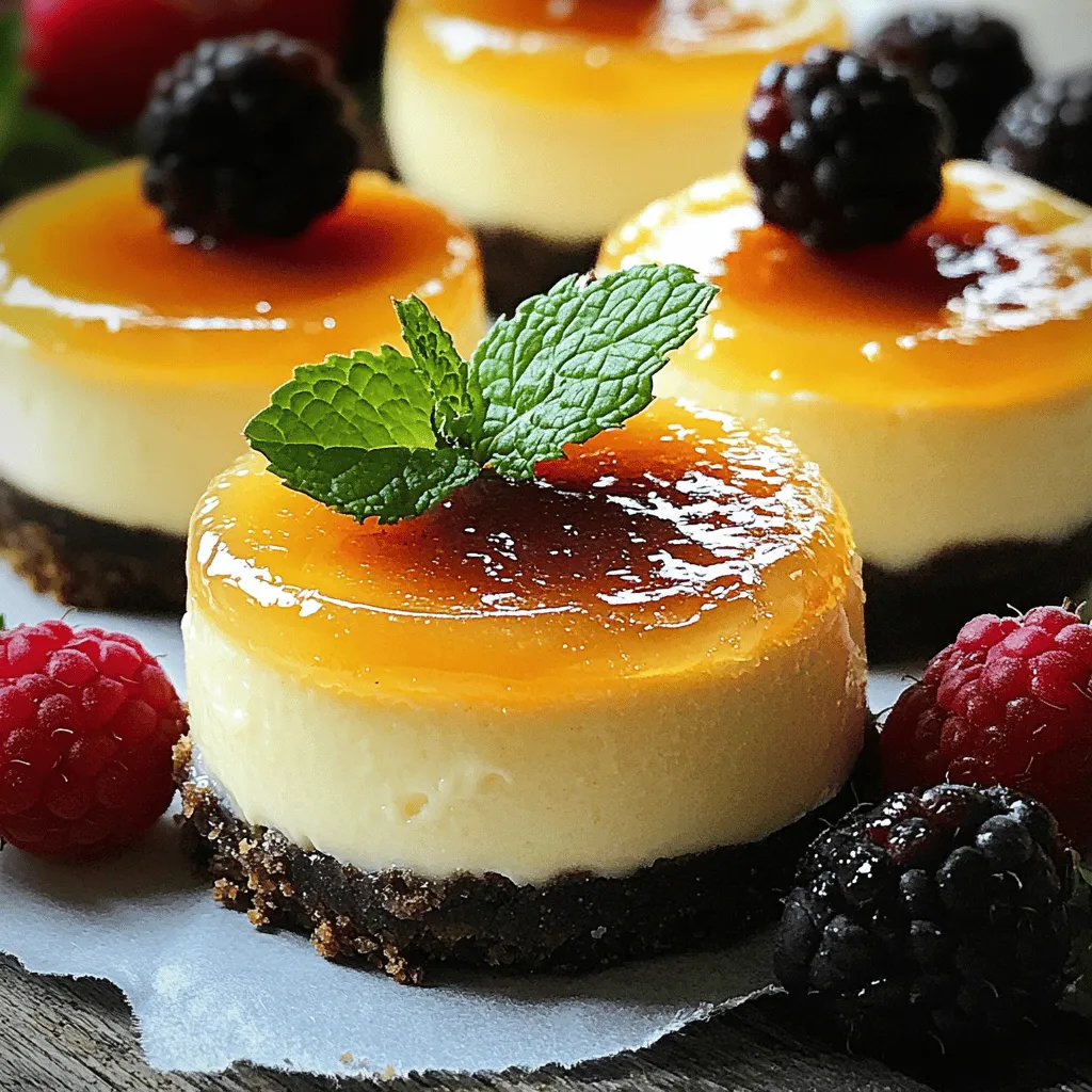 Für diese leckeren Mini Crème Brûlée Cheesecakes brauchst du einige einfache Zutaten. Hier ist die Liste: