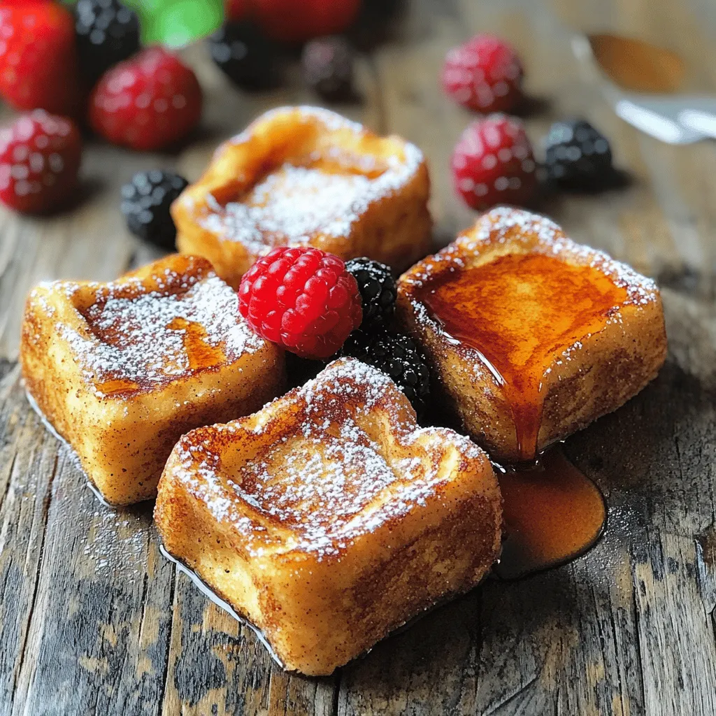 Cinnamon Roll French Toast Bites sind ein einfaches Frühstücksrezept, das schnell geht und lecker ist. Hier sind die Schritte zur Zubereitung.