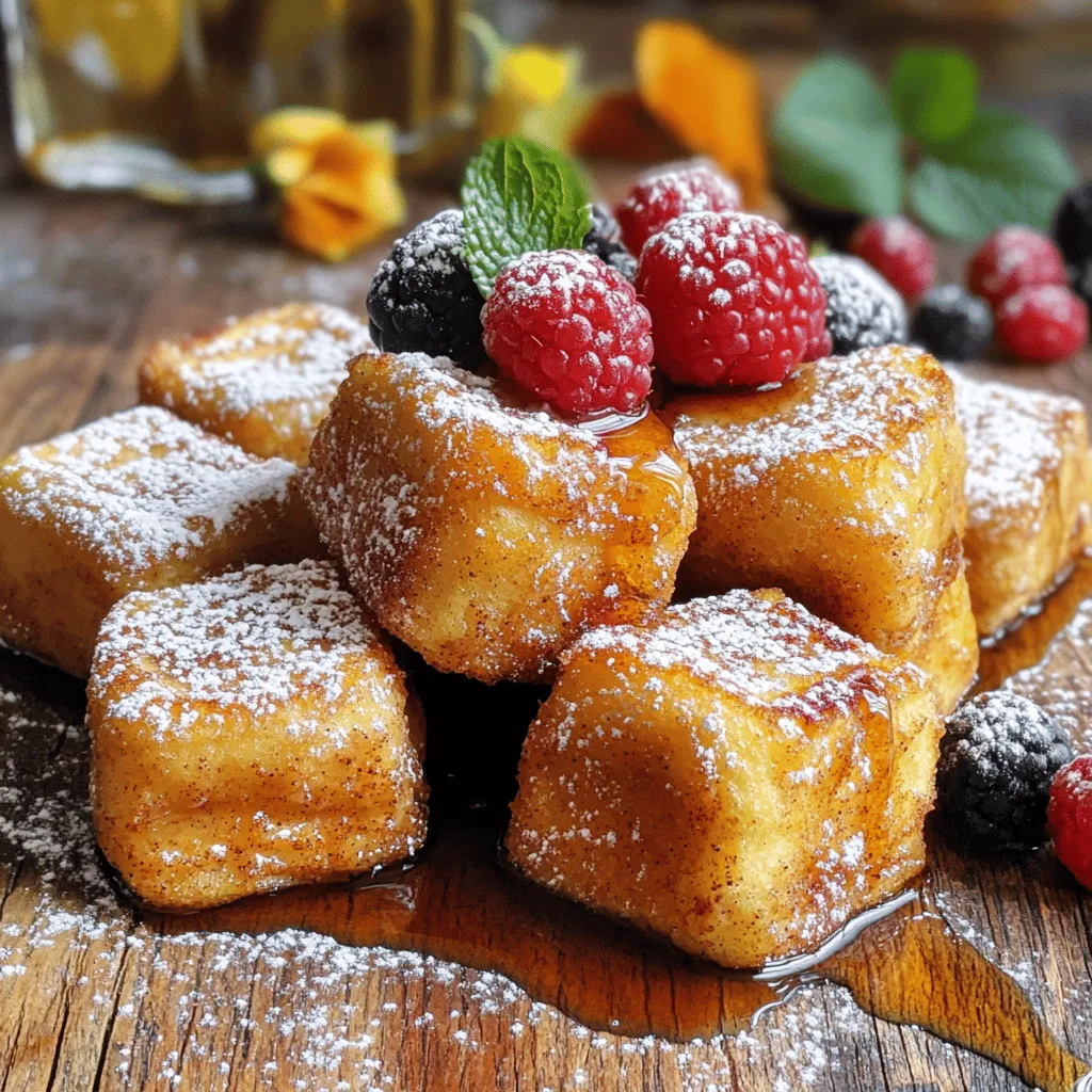 Cinnamon Roll French Toast Bites sind ein einfaches Frühstücksrezept, das schnell geht und lecker ist. Hier sind die Schritte zur Zubereitung.
