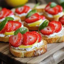 Für leckere Erdbeer-Crostini brauchen wir ein paar einfache Zutaten. Hier sind die Hauptzutaten: