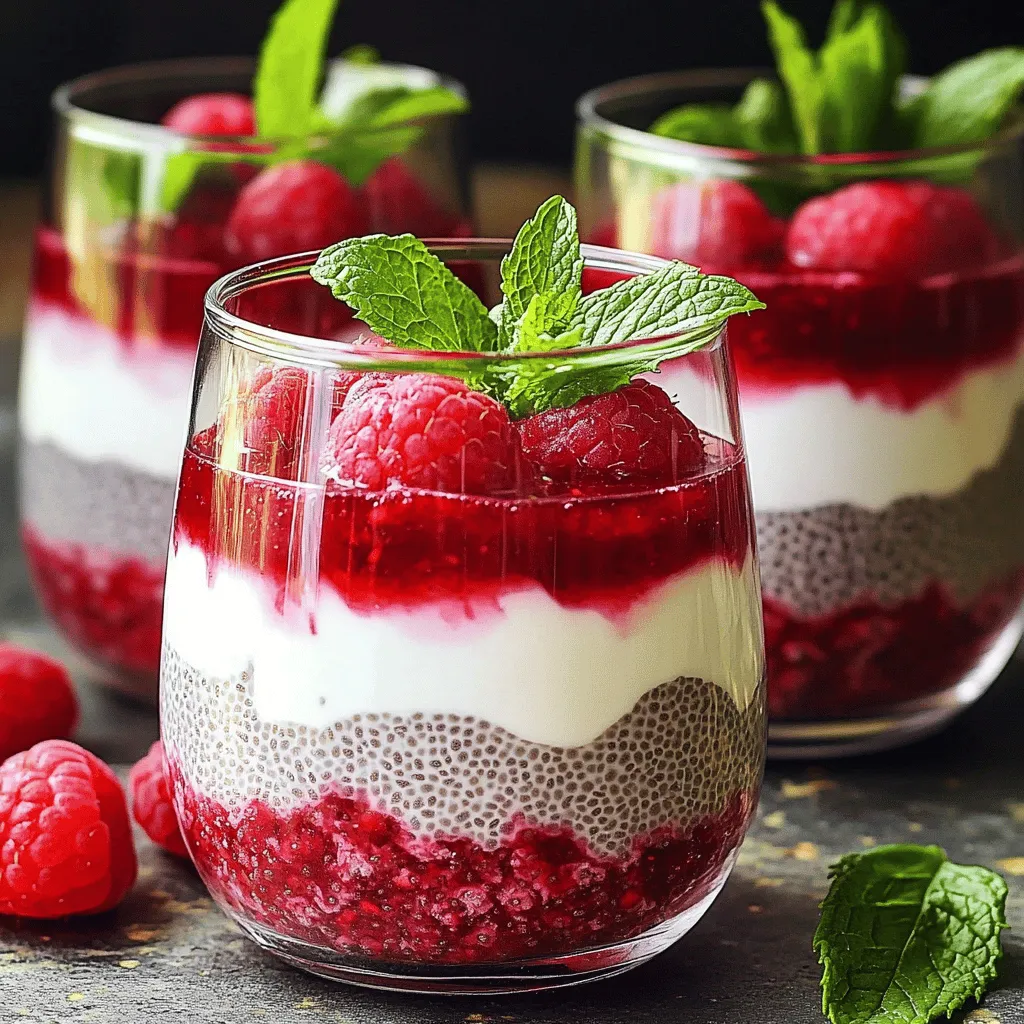 - <strong>Frische Himbeeren oder gefrorene Himbeeren:</strong> Himbeeren sind der Star dieses Desserts. Sie bringen nicht nur eine schöne Farbe, sondern auch einen frischen, süßen Geschmack. Du kannst frische oder gefrorene Himbeeren verwenden. Bei gefrorenen Himbeeren achte darauf, sie vorher aufzutauen. So bleibt der Geschmack intensiv.” /></p>
</p>
<h2>Variationen</h2>
</p>
<h3>Weitere Obstkombinationen</h3>
<p>Du kannst viele andere Früchte für dein Chia-Dessert verwenden. Himbeeren sind großartig, aber probiere auch:</p>
<p>– Erdbeeren</p>
<p>– Blaubeeren</p>
<p>– Brombeeren</p>
<p>– Kiwi</p>
</p>
<p>Ein Mix aus diesen Beeren bringt frische Farben und Aromen. Du kannst auch tropische Früchte hinzufügen. Mango und Ananas bringen eine süße Note. Die Kombination aus Himbeeren und Mango schmeckt besonders gut.</p>
</p>
<h3>Experimentieren mit Aromen</h3>
<p>Füge deinem Dessert Gewürze oder Extrakte hinzu. Zimt oder Kurkuma geben eine neue Tiefe. Diese Gewürze sind auch gesund. Ein Hauch von Kardamom kann das Dessert interessant machen.</p>
</p>
<p>Extrakte wie Mandel oder Kokosnuss verleihen einen besonderen Geschmack. Du kannst auch Vanille oder Zitronenschale verwenden. Diese Aromen machen dein Dessert zu etwas Besonderem.</p>
</p>
<h3>Vegane Optionen</h3>
<p>Wenn du vegan kochen möchtest, wähle pflanzliche Süßungsmittel. Ahornsirup oder Kokoszucker sind tolle Alternativen zu Honig. Diese Süßungsmittel sind rein pflanzlich.</p>
</p>
<p>Für die Chia-Mischung kannst du Nussmilch verwenden. Mandelmilch ist beliebt, aber auch Hafer- oder Kokosmilch sind gute Optionen. Diese Milcharten machen das Dessert cremig und lecker.</p>
</p>
<p>Für das gesamte Rezept schaue dir die [Full Recipe] an.</p>
</p>
</p>
<h2>Aufbewahrungsinformationen</h2>
</p>
<h3>Richtiges Lagern des Desserts</h3>
</p>
<p>Um dein Himbeer-Chia-Dessert frisch zu halten, lagere es im Kühlschrank. Achte darauf, das Dessert in einem luftdichten Behälter zu verstauen. So bleibt die Konsistenz gut und die Aromen erhalten. Wenn du mehrere Portionen gemacht hast, ist es am besten, sie in einzelnen Behältern aufzubewahren. So kannst du nach Lust und Laune genießen.</p>
</p>
<p>Die Haltbarkeit des Himbeer-Chia-Desserts liegt bei etwa 3 bis 5 Tagen im Kühlschrank. Nach dieser Zeit kann die Textur weicher werden, und der Geschmack könnte nachlassen. Um die beste Qualität zu garantieren, iss es frisch, wann immer es möglich ist.</p>
</p>
<h3>Einfrieren des Desserts</h3>
</p>
<p>Wenn du das Dessert länger aufbewahren möchtest, kannst du es auch einfrieren. Zuerst solltest du das Dessert in Portionsgrößen aufteilen. Verwende kleine, gefrierfreundliche Behälter oder Plastiktüten. Achte darauf, die Luft so gut wie möglich herauszudrücken, um Gefrierbrand zu vermeiden.</p>
</p>
<p>Vorbereiten von Portionen für später ist einfach. Du kannst das Dessert bis zu 2 Monate im Gefrierfach aufbewahren. Wenn du bereit bist zu genießen, lasse es einfach im Kühlschrank auftauen. So bleibt der Geschmack frisch und lecker.</p>
</p>
<h2>FAQs</h2>
</p>
<h3>Wie lange dauert die Zubereitung des Himbeer-Chia-Desserts?</h3>
<p>Die Zubereitung des Himbeer-Chia-Desserts dauert insgesamt etwa 2 Stunden und 15 Minuten. Die Vorbereitungszeit beträgt 15 Minuten. Danach muss das Dessert mindestens 2 Stunden im Kühlschrank kühlen, damit es fest wird. So hat es die perfekte Konsistenz.</p>
</p>
<h3>Kann ich das Dessert ohne Chiasamen machen?</h3>
<p>Ja, du kannst das Dessert ohne Chiasamen zubereiten. Eine gute Alternative sind Leinsamen. Diese haben ähnliche Eigenschaften und sind reich an Ballaststoffen. Du könntest auch Pudding oder Joghurt verwenden. Diese Optionen verändern die Textur, aber sie schmecken genauso gut.</p>
</p>
<h3>Gibt es gesundheitliche Vorteile von Chiasamen und Himbeeren?</h3>
<p>Ja, Chiasamen und Himbeeren bieten viele gesundheitliche Vorteile.</p>
<p>– <strong>Chiasamen</strong> sind reich an Omega-3-Fettsäuren, Ballaststoffen und Proteinen. Sie fördern die Verdauung und fördern ein gesundes Herz.</p>
<p>– <strong>Himbeeren</strong> sind reich an Antioxidantien. Sie helfen, die Zellen vor Schäden zu schützen. Außerdem sind sie kalorienarm und voller Vitamine.</p>
</p>
<p>Zusammen machen sie dieses Dessert nicht nur lecker, sondern auch gesund. Das ist ein Gewinn für jeden Tag! Für die vollständige Anleitung kannst du das [Full Recipe] anschauen.</p>
</p>
<p>Zusammenfassend haben wir die Hauptzutaten für das Himbeer-Chia-Dessert betrachtet, von Himbeeren über Chiasamen bis zu pflanzlicher Milch. Ich habe dir eine Schritt-für-Schritt-Anleitung gegeben, um die Zubereitung zu erleichtern. Du kannst das Grundrezept mit verschiedenen Früchten und Aromen anpassen. Denke auch daran, dein Dessert richtig zu lagern für die beste Haltbarkeit. Mit diesen Tipps und Ideen wirst du sicher ein köstliches Dessert zaubern. Experimentiere und finde deine eigene, perfekte Mischung!</p>
</div>
