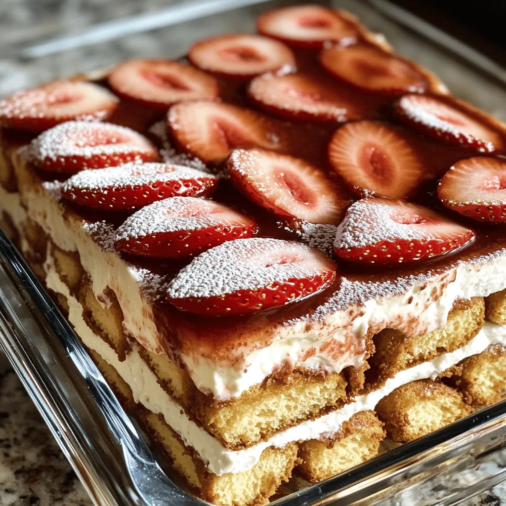 Hier sind die Zutaten, die du für dein Erdbeer Tiramisu benötigst: