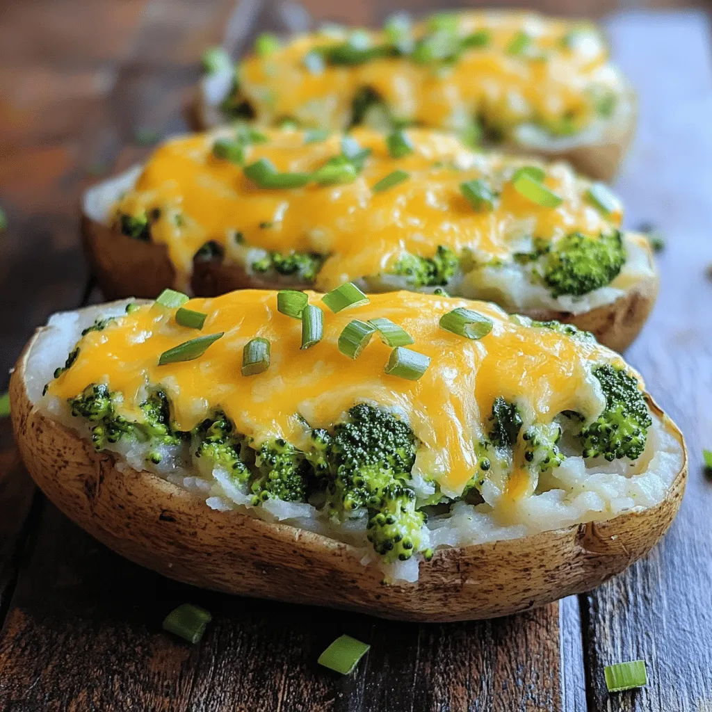 Für dieses Rezept benötigst du folgende Zutaten: - 4 große Kartoffeln - 1 Tasse Brokkoli, in kleine Röschen geschnitten - 1 Tasse geriebener Cheddar-Käse - 1/2 Tasse saure Sahne - 1/4 Tasse Milch - 2 Esslöffel Butter - Salz und Pfeffer nach Geschmack - 2 Frühlingszwiebeln, gehackt (optional)