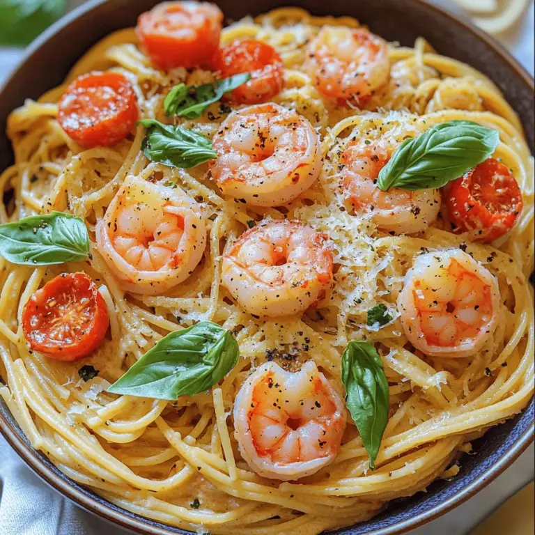 Hier sind die Hauptzutaten für unser Gericht. Sie sind einfach zu finden und lecker. - 225 g Spaghetti - 450 g Garnelen, geschält und entdarmt - 250 g Kirschtomaten, halbiert - 240 ml Schlagsahne - 2 Esslöffel Olivenöl - 3 Knoblauchzehen, fein gehackt - 1 kleine Zwiebel, fein gewürfelt - 1 Teelöffel getrockneter Basilikum - 1 Teelöffel Paprika - Salz und Pfeffer nach Geschmack - Frische Basilikumblätter zur Garnierung - Geriebener Parmesan (optional) Die Spaghetti und Garnelen sind die Stars dieses Gerichts. Die Kirschtomaten bringen frische Aromen. Sahne macht die Sauce cremig und reichhaltig. Olivenöl, Knoblauch und Zwiebel sorgen für einen tollen Geschmack. Gewürze wie Basilikum und Paprika verleihen dem Gericht das gewisse Etwas. Sie können alle Zutaten im Supermarkt finden. Achten Sie auf frische Garnelen und reife Tomaten. Diese Zutaten sind entscheidend für den tollen Geschmack. Für das vollständige Rezept schauen Sie sich bitte [Full Recipe] an. Um die Spaghetti perfekt zuzubereiten, bringen Sie einen großen Topf mit gesalzenem Wasser zum Kochen. Fügen Sie die Spaghetti hinzu und kochen Sie sie gemäß den Packungsanweisungen al dente. Abgießen ist wichtig, aber bewahren Sie eine Tasse des Nudelwassers auf. Das hilft später, die Sauce zu verdünnen. Jetzt kommen die Garnelen. Erhitzen Sie in einer großen Pfanne das Olivenöl bei mittlerer Hitze. Fügen Sie den gehackten Knoblauch und die gewürfelte Zwiebel hinzu. Braten Sie beides für 2-3 Minuten an, bis es duftet. Diese Basis gibt der gesamten Speise viel Geschmack. Fügen Sie die halbierten Kirschtomaten in die Pfanne. Lassen Sie sie 5 Minuten garen, bis sie weich sind. Die Garnelen kommen jetzt dazu. Würzen Sie mit Paprika, Salz und Pfeffer. Kochen Sie die Garnelen 3-4 Minuten, bis sie rosa sind. Gießen Sie dann die Schlagsahne hinein und vermischen Sie alles gut. Lassen Sie die Mischung für 2-3 Minuten köcheln. So dickt die Sauce leicht ein. Jetzt ist es Zeit, alles zusammenzubringen. Geben Sie die gekochten Spaghetti in die Pfanne mit der Sauce. Mischen Sie sanft, sodass die Pasta gut bedeckt ist. Falls die Sauce zu dick ist, fügen Sie etwas von dem aufbewahrten Nudelwasser hinzu. Verteilen Sie die Spaghetti und Garnelen gleichmäßig auf Teller. Garnieren Sie mit frischen Basilikumblättern und optional geriebenem Parmesan. Für das vollständige Rezept, schauen Sie sich die Full Recipe an. Die Garzeit ist wichtig, um die perfekte Pasta zu erzielen. Al dente bedeutet, dass die Spaghetti weich sind, aber noch etwas Biss haben. Wenn du sie zu lange kochst, werden sie matschig. Achte darauf, die Spaghetti immer in einem großen Topf mit viel Wasser zu kochen. Das hilft, die Nudeln gleichmäßig zu garen. Das Nudelwasser spielt eine große Rolle. Bewahre eine Tasse davon auf, bevor du die Spaghetti abgießt. Es enthält Stärke, die du später in der Sauce verwenden kannst. Ein Schuss Nudelwasser macht die Sauce cremiger und hilft, alles gut zu verbinden. Du kannst frische Tomaten verwenden, um eine lebendige Sauce zu machen. Schneide sie einfach in Stücke und koche sie in der Pfanne. Sie geben einen tollen Geschmack. Wenn du keine frischen Tomaten hast, kannst du auch Dosentomaten nehmen. Sie sind eine gute Alternative und schmecken oft sehr gut. Für die Sauce kannst du die Schlagsahne auch durch Joghurt oder Kokosmilch ersetzen. Das gibt der Sauce eine andere Note und macht sie leichter. Experimentiere mit verschiedenen Optionen, um deine Lieblingsgeschmackskombination zu finden. Mediterrane Kräuter wie frischer Basilikum oder Petersilie sind perfekt zum Garnieren. Sie bringen frische Aromen und Farbe auf den Teller. Zerkleinere die Kräuter grob und streue sie über die Spaghetti. Wenn du Käse magst, probiere verschiedene Parmesan-Optionen. Reib frisch über die Pasta für mehr Geschmack. Alternativ kannst du Pecorino oder einen anderen Hartkäse verwenden. So machst du dein Gericht noch leckerer. {{image_4}} Wenn Sie Garnelen nicht mögen oder einfach eine fleischlose Option suchen, ist das kein Problem. Ersetzen Sie die Garnelen durch frisches Gemüse. Zucchini, Paprika und Spinat passen gut. Diese Gemüse geben der Sauce mehr Farbe und Geschmack. Passen Sie die Gewürze an. Verwenden Sie mehr Kräuter, um das Gericht frisch zu halten. Basilikum und Oregano sind hier großartig. Lust auf etwas mehr Würze? Fügen Sie Chiliflocken hinzu. Diese bringen einen tollen Kick in die cremige Tomatensauce. Sie können auch andere Gewürze ausprobieren. Cayennepfeffer oder frische Chili sind ebenfalls gute Optionen. Seien Sie vorsichtig mit der Menge. Es ist leichter, mehr hinzuzufügen, als die Schärfe zu reduzieren. Für eine glutenfreie Version verwenden Sie glutenfreie Spaghetti. Diese gibt es aus Reis oder Quinoa. Achten Sie darauf, die Kochzeit zu prüfen, da sie sich von normalen Spaghetti unterscheiden kann. Passen Sie die Sauce an, wenn Sie die Schlagsahne ersetzen möchten. Kokosmilch oder Cashewcreme bieten einen guten Ersatz. Diese Varianten sorgen dafür, dass Sie das volle Geschmackserlebnis genießen können. Bewahre die Reste von Spaghetti mit Garnelen in einem luftdichten Behälter auf. Du kannst sie im Kühlschrank oder im Gefrierfach lagern. Wenn du sie im Kühlschrank aufbewahrst, sollten sie innerhalb von drei Tagen gegessen werden. Für längere Lagerung nutze das Gefrierfach. Achte darauf, die Reste gut zu verpacken, damit keine Luft eindringt. Um die Reste wieder zu erwärmen, kannst du die Mikrowelle oder den Herd nutzen. Die Mikrowelle ist schnell, aber auf dem Herd bleibt die Sauce cremiger. Erhitze die Reste bei niedriger Hitze und füge etwas Nudelwasser hinzu. So trocknen die Spaghetti nicht aus und bleiben lecker. Die Reste sind im Kühlschrank bis zu drei Tage haltbar. Wenn du sie gefroren hast, kannst du sie bis zu drei Monate aufbewahren. Achte auf Veränderungen in der Farbe oder dem Geruch. Wenn die Reste unappetitlich aussehen oder riechen, solltest du sie besser wegwerfen. Die Qualität der Speisen ist wichtig für einen guten Geschmack. Die Zubereitung von Spaghetti mit Garnelen in cremiger Tomatensauce dauert insgesamt etwa 30 Minuten. Du brauchst etwa 10 Minuten für die Vorbereitung und 20 Minuten zum Kochen. Diese schnelle Zeit macht das Gericht perfekt für ein schnelles Abendessen. Ja, du kannst die Garnelen durch andere Meeresfrüchte ersetzen. Scampi oder Muscheln sind tolle Alternativen. Wenn du eine vegetarische Option wünschst, probiere gebratene Zucchini oder Pilze. Diese Optionen bringen auch leckere Aromen mit. Ja, du kannst die Sauce im Voraus zubereiten. Kühle sie nach dem Kochen schnell ab. Bewahre die Sauce in einem luftdichten Behälter im Kühlschrank auf. Sie bleibt dort bis zu drei Tage frisch. Wenn du sie wieder erhitzt, füge etwas Wasser oder Sahne hinzu, um die Konsistenz zu verbessern. Ein frischer gemischter Salat schmeckt gut dazu. Knoblauchbrot ist auch eine beliebte Wahl. Du kannst dazu ein Glas Weißwein servieren, um die Aromen zu ergänzen. Diese Kombination macht das Essen noch genussvoller. Zusammenfassend haben wir gesehen, wie man köstliche Spaghetti mit Garnelen zubereitet. Wir haben die Zutatenliste, die Schritt-für-Schritt-Anleitung und nützliche Tipps behandelt. Alterativen wie vegetarische und glutenfreie Variationen bieten viel Freiheit beim Kochen. Beachten Sie die Aufbewahrungshinweise für Reste, um die Frische zu erhalten. Experimentieren Sie mit Aromen und genießen Sie Ihr selbst zubereitetes Gericht. Kochen kann einfach und befriedigend sein!