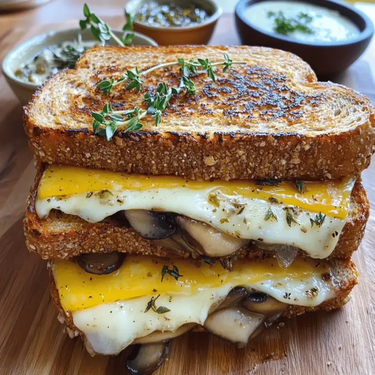 - 4 Scheiben Vollkornbrot - 200 g Braune Champignons, in Scheiben geschnitten - 100 g Käse (z.B. Gouda oder Mozzarella), gerieben