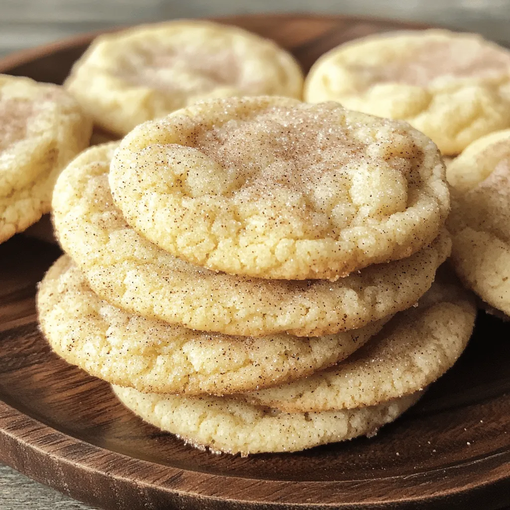 Um perfekte weiche und kaubare Snickerdoodle-Cookies zu machen, benötigst du: - 1 Tasse ungesalzene Butter, weich - 1 ½ Tassen Zucker (Kristallzucker) - 2 große Eier - 2 Teelöffel Vanilleextrakt - 3 ⅓ Tassen Weizenmehl (Type 405) - 2 Teelöffel Weinstein (Cream of Tartar) - 1 Teelöffel Natron - ½ Teelöffel Salz - Für die Zimt-Zucker-Beschichtung: - ¼ Tasse Zucker (Kristallzucker) - 2 Teelöffel gemahlener Zimt Die Wahl der Zutaten macht einen großen Unterschied. Ich empfehle, hochwertige ungesalzene Butter zu verwenden. Diese Butter gibt den Keksen einen reichen Geschmack. Verwende frische Eier, da sie die Textur verbessern. Kristallzucker sorgt für die richtige Süße und hilft, die Cookies weich zu halten. Bei den trockenen Zutaten ist frisches Weizenmehl wichtig. Achte darauf, dass dein Weinstein nicht abgelaufen ist. Das sorgt für die perfekte Konsistenz. Wenn du keine ungesalzene Butter hast, kannst du auch Margarine verwenden. Für eine vegane Option, nimm pflanzliche Butter. Anstelle von Kristallzucker kannst du auch Kokoszucker verwenden. Das gibt einen anderen, aber leckeren Geschmack. Glutenfreies Mehl ist eine gute Wahl für die glutenfreie Variante. Achte darauf, dass du auch das richtige Backpulver verwendest. Wenn du keinen Weinstein hast, kannst du ihn durch etwas mehr Natron ersetzen, aber der Geschmack wird leicht anders sein. Bevor du mit dem Backen beginnst, stelle sicher, dass du alle Zutaten bereit hast. Du brauchst: - 1 Tasse ungesalzene Butter, weich - 1 ½ Tassen Zucker (Kristallzucker) - 2 große Eier - 2 Teelöffel Vanilleextrakt - 3 ⅓ Tassen Weizenmehl (Type 405) - 2 Teelöffel Weinstein (Cream of Tartar) - 1 Teelöffel Natron - ½ Teelöffel Salz - ¼ Tasse Zucker (für die Beschichtung) - 2 Teelöffel gemahlener Zimt Heize deinen Ofen auf 175°C vor. Lege zwei Backbleche mit Backpapier aus. So sparst du Zeit und kannst direkt loslegen! 1. In einer großen Rührschüssel die weiche Butter und den Zucker zusammengeben. 2. Schlage die Mischung 2-3 Minuten, bis sie fluffig ist. 3. Füge die Eier nacheinander hinzu und vermische sie gut. 4. Gieße den Vanilleextrakt dazu und rühre weiter. 5. In einer anderen Schüssel mische das Weizenmehl, den Weinstein, das Natron und das Salz. 6. Gib die trockenen Zutaten langsam zur Butter-Zucker-Mischung. Rühre nur kurz, bis alles gerade vermischt ist. 7. Mische in einer kleinen Schüssel Zucker und Zimt für die Beschichtung. 8. Verwende einen Esslöffel, um Teigportionen zu nehmen und forme sie zu Kugeln. 9. Rolle jede Kugel in der Zimt-Zucker-Mischung, bis sie gleichmäßig bedeckt ist. 10. Lege die Kugeln auf die Backbleche mit 5 cm Abstand. Backe die Kekse 10-12 Minuten. Die Ränder sollten leicht goldbraun sein. Die Mitte sieht vielleicht noch weich aus, aber das ist normal. Die Kekse werden beim Abkühlen fester. Lass sie 5 Minuten auf den Blechen abkühlen, bevor du sie auf ein Kuchengitter legst. So bleiben sie weich und kaubar! Wenn du mehr über das Rezept erfahren möchtest, schau dir das [Full Recipe] an! Um weiche und kaubare Snickerdoodle-Cookies zu machen, ist die Butter der Schlüssel. Verwende immer weiche Butter. Sie sorgt für die perfekte Textur. Schlage die Butter gut mit dem Zucker. So wird die Mischung fluffig. Achte darauf, die Eier einzeln hinzuzufügen. So verbinden sie sich besser mit der Masse. Das Mehl ist ebenfalls wichtig. Verwende die richtige Menge und siebe es gut. Zu viel Mehl macht die Kekse trocken. Mische die trockenen Zutaten langsam unter. Rühre nur so lange, bis alles verbunden ist. Das verhindert, dass die Kekse hart werden. Ein häufiger Fehler ist, die Kekse zu lange zu backen. Achte darauf, dass die Ränder goldbraun sind, aber die Mitte weich bleibt. Wenn du sie zu lange backst, werden sie hart. Ein weiterer Fehler ist, den Teig nicht richtig zu kühlen. Wenn du den Teig nicht kühlst, laufen die Kekse auseinander. Kühle den Teig mindestens 30 Minuten im Kühlschrank. So bleiben die Kekse schön rund. Um die Kekse frisch zu halten, lagere sie in einem luftdichten Behälter. Das verhindert, dass sie trocken werden. Füge ein Stück Brot hinzu. Es hält die Kekse weich. Wenn du die Kekse länger aufbewahren möchtest, friere sie ein. Lege sie in einen Gefrierbeutel und drücke die Luft heraus. So bleiben sie frisch und lecker. Für mehr Details schau dir das [Full Recipe](#) an! {{image_4}} Ich liebe es, Schokoladenstückchen in meine Snickerdoodles zu geben. Diese Variante bringt eine süße Note. Du kannst einfach 1 Tasse Schokoladenstückchen zu deinem Teig hinzufügen. Mische sie sanft unter, bevor du die Kugeln formst. Diese Kekse sind köstlich und sehr beliebt. Für eine glutenfreie Option benutze einfach glutenfreies Mehl. Achte darauf, dass dein Mehl gut gemischt ist. Du kannst auch Mandelmehl oder Reismehl verwenden. Diese Zutaten geben den Keksen einen eigenen Geschmack. Sie bleiben weich und chewy, genau wie die klassischen Snickerdoodles. Ich mag es, meine Snickerdoodles saisonal zu variieren. Im Herbst füge ich zum Beispiel Muskatnuss und Ingwer hinzu. Diese Gewürze bringen einen warmen, herbstlichen Geschmack. Im Winter kannst du Nelken oder sogar einen Hauch von Pfefferminz verwenden. Probiere verschiedene Gewürze aus, um neue Aromen zu entdecken. Jede dieser Varianten macht deine Snickerdoodles einzigartig und spannend. Du kannst die Grundrezepte aus dem [Full Recipe] verwenden und kreativ werden! Um deine Snickerdoodle-Cookies frisch zu halten, lege sie in einen luftdichten Behälter. Diese Methode hält die Kekse weich und kaubar. Stelle den Behälter an einen kühlen, trockenen Ort. Vermeide die Lagerung im Kühlschrank, da dies die Kekse austrocknen kann. Wenn du sie richtig lagerst, bleiben sie bis zu einer Woche frisch. Das Einfrieren ist eine tolle Möglichkeit, um Kekse länger haltbar zu machen. Lass die Kekse zuerst auf Raumtemperatur abkühlen. Lege sie dann in einen Gefrierbeutel oder einen luftdichten Behälter. Du kannst die Kekse bis zu drei Monate im Gefrierfach aufbewahren. Zum Servieren nimm sie einfach heraus und lasse sie bei Raumtemperatur auftauen. Du kannst sie auch kurz im Ofen aufwärmen, um sie wieder frisch zu machen. Wenn du nach neuen Ideen suchst, verwende die restlichen Kekse kreativ. Zerbrich die Kekse und streue sie über Joghurt oder Eis. Sie eignen sich auch gut als Topping für Desserts. Eine andere Idee ist, die Kekse in einen Milchshake zu mixen. Deine Snickerdoodle-Cookies können so zu einem ganz neuen Genuss werden. Snickerdoodle-Cookies bleiben frisch, wenn du sie richtig lagerst. In einem luftdichten Behälter halten sie sich 5 bis 7 Tage. Die Kekse bleiben weich und kaubar, wenn du sie bei Raumtemperatur aufbewahrst. Wenn du sie länger aufbewahren möchtest, lege sie in den Kühlschrank. So bleiben sie bis zu zwei Wochen frisch. Du kannst auch Kekse einfrieren. In einem gefrierfesten Behälter bleiben sie bis zu 3 Monate gut. Ja, du kannst die Kekse vor dem Backen vorbereiten. Bereite den Teig einfach wie im Full Recipe beschrieben vor. Nach dem Formen der Kekse kannst du sie in den Kühlschrank stellen. Lass sie dort mindestens 30 Minuten ruhen. Dies hilft, die Kekse beim Backen dicker zu machen. Du kannst den Teig auch bis zu drei Tage im Kühlschrank aufbewahren. So hast du jederzeit frische Kekse bereit. Um die Konsistenz deiner Kekse anzupassen, gibt es einige Tricks. Wenn du weichere Kekse möchtest, füge mehr Butter hinzu. Ein weiteres Ei macht die Kekse ebenfalls zarter. Für knusprigere Kekse verwende mehr Mehl. Du kannst auch die Backzeit anpassen. Kürzeres Backen ergibt weichere Kekse. Achte darauf, die Kekse sofort nach dem Backen vom Blech zu nehmen. So bleiben sie schön weich. In diesem Artikel haben wir die besten Zutaten für Snickerdoodle-Cookies erkundet. Wir haben auch eine Schritt-für-Schritt-Anleitung für das Backen bereitgestellt. Tipps für perfekte Kekse und spannende Varianten schließen unser Thema ab. Denke daran, deine Kekse richtig zu lagern und Fehler zu vermeiden. Meine letzten Gedanken: Mit diesen Informationen kannst du köstliche Kekse zaubern, die jedem schmecken. Viel Spaß beim Backen!