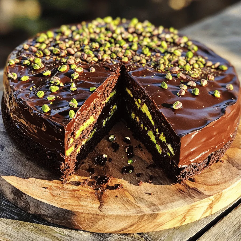 Für diesen Schokoladen-Pistazien-Kuchen brauchst du eine Auswahl an frischen Zutaten. Diese Zutaten geben dem Kuchen seinen besonderen Geschmack und die tolle Textur. Hier ist die Liste der benötigten Zutaten: - 1 ½ Tassen Allzweckmehl - 1 Tasse ungesüßtes Kakaopulver - 1 Teelöffel Backpulver - 1 Teelöffel Natron - ½ Teelöffel Salz - 1 Tasse Zucker - ½ Tasse brauner Zucker, fest verpackt - 1 Tasse ungesalzene Butter, weich - 4 große Eier - 1 Teelöffel Vanilleextrakt - 1 Tasse Buttermilch - 1 Tasse zerdrückte Pistazien (einige für die Dekoration zurückbehalten) - ½ Tasse Zartbitterschokoladenstückchen Jede Zutat spielt eine wichtige Rolle. Das Mehl gibt Struktur, während das Kakaopulver den reichen Schokoladengeschmack bringt. Die Pistazien fügen Crunch und Geschmack hinzu. Butter und Zucker sorgen für die nötige Süße und Feuchtigkeit. Verwende frische Zutaten für den besten Geschmack. Achte darauf, die Pistazien grob zu zerdrücken. So erhältst du einen tollen Biss im Kuchen. Du kannst den gesamten Prozess in der [Full Recipe] nachlesen. - Heizen Sie Ihren Ofen auf 350°F (175°C) vor. - Fetten Sie zwei 9-Zoll (23 cm) runde Kuchenformen ein und bestäuben Sie sie mit Kakaopulver. - In einer mittelgroßen Schüssel das Mehl und Kakaopulver gut kombinieren. - Fügen Sie Backpulver, Natron und Salz hinzu und vermischen Sie alles. - Schlagen Sie die weiche Butter mit dem Zucker schaumig. - Geben Sie die Eier einzeln hinzu und rühren Sie gut um. Fügen Sie den Vanilleextrakt hinzu. - Fügen Sie abwechselnd die trockenen Zutaten und die Buttermilch hinzu. - Falten Sie die zerdrückten Pistazien und Schokoladenstückchen vorsichtig unter den Teig. - Füllen Sie den Teig gleichmäßig in die vorbereiteten Formen. - Backen Sie die Kuchen für 25-30 Minuten. Machen Sie den Zahnstocher-Test, um sicherzustellen, dass sie fertig sind. - Lassen Sie die Kuchen 10 Minuten in den Formen abkühlen. - Übertragen Sie sie auf ein Abkühlgitter, um vollständig abzukühlen. - Bestreichen Sie den Kuchen mit Ihrer Wahl von Glasur. Dekorieren Sie ihn mit den zurückbehaltenen Pistazien. Für die genauen Mengen und Schritte sehen Sie sich das Full Recipe an. - Backzeit und Ofentemperatur testen: Heize deinen Ofen auf 175°C vor. Ich empfehle, den Kuchen 25 bis 30 Minuten zu backen. Jeder Ofen kann anders sein, also behalte ihn im Auge. - Zahnstocher-Test richtig anwenden: Stecke einen Zahnstocher in die Mitte des Kuchens. Wenn er sauber herauskommt, ist dein Kuchen fertig. - Vermeiden Sie Übermixen: Mische den Teig nur so lange, bis alles gut kombiniert ist. Zu viel Mixen macht den Kuchen hart. - Zutaten richtig abmessen: Verwende Messbecher und Waagen für genaues Messen. Das sorgt für gleichmäßige Ergebnisse. - Kombination mit Schlagsahne: Serviere ein Stück Kuchen mit einem Klecks frischer Schlagsahne. Das passt perfekt zu den Schokoladen- und Pistaziennoten. - Anrichten für besondere Anlässe: Dekoriere den Kuchen mit zerdrückten Pistazien. So sieht er toll aus und schmeckt noch besser. Für die vollständige Anleitung gehe zu [Full Recipe]. {{image_4}} Wenn Sie den Schokoladen-Pistazien-Kuchen anpassen möchten, gibt es viele Optionen. Eine beliebte Wahl ist, glutenfreies Mehl zu verwenden. Dies macht den Kuchen für Menschen mit Glutenunverträglichkeit geeignet. Achten Sie darauf, eine Mischung zu wählen, die gut bindet. Eine weitere Möglichkeit ist, vegane Optionen für Eier und Butter zu verwenden. Sie können Apfelmus oder Bananenpüree statt Eier nehmen. Für die Butter sind pflanzliche Margarine oder Kokosöl gute Alternativen. So bleibt der Kuchen lecker und für alle geeignet. Fügen Sie neue Aromen hinzu, um den Kuchen aufregender zu machen. Ein Hauch von Espresso verstärkt den Schokoladengeschmack und gibt eine schöne Tiefe. Sie können auch Milchschokolade oder weiße Schokolade verwenden. Diese Sorten machen den Kuchen süßer und cremiger. Experimentieren Sie mit verschiedenen Geschmäckern, um Ihren Favoriten zu finden. Die Dekoration macht den Kuchen besonders. Probieren Sie verschiedene Frostings wie Schokoladenglasur oder Frischkäse-Frosting. Diese Optionen passen gut zu dem reichen Schokoladengeschmack. Saisonale Dekorationen bringen Freude in den Kuchen. Nutzen Sie frische Beeren im Sommer oder kandierte Früchte im Winter. Diese Dekorationen sorgen dafür, dass der Kuchen in jeder Jahreszeit frisch und einladend aussieht. Der Schokoladen-Pistazien-Kuchen braucht die richtigen Lagerbedingungen. Lagern Sie ihn in einem luftdichten Behälter. So bleibt der Kuchen frisch und saftig. Der ideale Ort ist der Kühlschrank. Dort bleibt der Kuchen für 5 bis 7 Tage haltbar. Achten Sie darauf, ihn gut abzudecken, um Trockenheit zu vermeiden. Möchten Sie den Kuchen länger aufbewahren? Dann frieren Sie ihn ein. Schneiden Sie den Kuchen in Portionen. Wickeln Sie jede Portion in Frischhaltefolie. Legen Sie die Portionen in einen gefrierfesten Beutel. So bleibt der Geschmack erhalten. Um den Kuchen aufzutauen, nehmen Sie ihn aus dem Gefrierfach. Lassen Sie ihn über Nacht im Kühlschrank auftauen. Dadurch bleibt die Textur schön. Alternativ können Sie ihn bei Raumtemperatur auftauen. So haben Sie schnell wieder einen leckeren Kuchen. Für die vollständige Anleitung und weitere Tipps schauen Sie sich das vollständige Rezept an. Die Zubereitung dauert etwa 20 Minuten. Die Backzeit beträgt 25 bis 30 Minuten. Insgesamt sind es also rund 1 Stunde und 15 Minuten von Anfang bis Ende. Ja, aber der Kuchen wird weniger nussig und weniger knusprig. Die Pistazien geben dem Kuchen eine besondere Textur und einen leckeren Geschmack. Sie können auch andere Nüsse verwenden, wenn Sie möchten. Die besten Pistazien kommen oft aus Kalifornien oder dem Iran. Achten Sie darauf, ungesalzene und frische Pistazien zu wählen. Diese haben den besten Geschmack und die beste Qualität. Um den Kuchen glutenfrei zu machen, verwenden Sie glutenfreies Mehl. Es gibt viele gute Alternativen, die genauso gut schmecken. Achten Sie darauf, das Backpulver und Natron zu überprüfen, um sicherzustellen, dass sie glutenfrei sind. Ja, Sie können den Kuchen im Voraus backen. Lassen Sie ihn vollständig abkühlen. Wickeln Sie ihn dann in Frischhaltefolie. Lagern Sie ihn in einem luftdichten Behälter. So bleibt er frisch für besondere Anlässe. Zusammenfassend haben wir alle wichtigen Schritte zur Herstellung eines köstlichen Schokoladen-Pistazien-Kuchens behandelt. Die Auswahl der Zutaten ist entscheidend für den Geschmack. Mit der Schritt-für-Schritt-Anleitung gelingt der Kuchen leicht. Beachten Sie die Tipps, um Fehler zu vermeiden. Variationen und Lageroptionen erweitern die Möglichkeiten. Dieser Kuchen eignet sich perfekt für jede Gelegenheit. Probieren Sie es selbst aus und genießen Sie jedes Stück!
