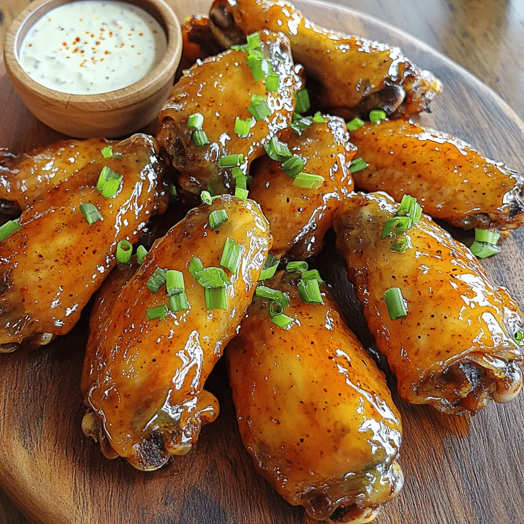 Für Honey Garlic Jerk Chicken Wings benötigen Sie folgende Zutaten: - 900 g Hähnchenflügel - 2 Esslöffel Jerk-Gewürz - 3 Esslöffel Honig - 4 Zehen Knoblauch, fein gehackt - 60 ml Sojasauce (oder Tamari für glutenfrei) - 2 Esslöffel Apfelessig - 1 Teelöffel gemahlener Ingwer - 1 Esslöffel Olivenöl - ½ Teelöffel schwarzer Pfeffer - ¼ Teelöffel Cayennepfeffer (optional, für extra Schärfe) - Frische Frühlingszwiebeln, gehackt, zum Garnieren Diese Zutaten sorgen für ein perfektes Gleichgewicht von Süße und Schärfe. Frische Zutaten sind wichtig für den besten Geschmack. Achten Sie auf die Frische der Hähnchenflügel. Sie sollten eine rosafarbene Farbe haben und keinen unangenehmen Geruch abgeben. Wählen Sie frische Knoblauchzehen, die fest und trocken sind. Sojasauce sollte dunkel und intensiv im Geschmack sein. Wenn Sie frische Frühlingszwiebeln wählen, suchen Sie nach knackigen, grünen Stielen. Falls Sie Allergien haben, gibt es gute Alternativen. Verwenden Sie Tamari statt Sojasauce für glutenfreie Flügel. Honig kann durch Ahornsirup ersetzt werden, wenn Sie vegan sind. Für Menschen mit Knoblauchunverträglichkeit können Sie Knoblauchpulver nutzen. Das Jerk-Gewürz lässt sich auch durch eine Mischung aus Paprika, Zwiebelpulver, und Kreuzkümmel ersetzen. Diese Ersatzstoffe helfen, den Geschmack ohne jegliche Allergene zu bewahren. Für das komplette Rezept besuchen Sie bitte [Full Recipe]. Um die Marinade zuzubereiten, nehmen Sie eine große Schüssel. Geben Sie das Jerk-Gewürz, den Honig, den gehackten Knoblauch, die Sojasauce, den Apfelessig, den gemahlenen Ingwer, das Olivenöl, den schwarzen Pfeffer und den Cayennepfeffer (wenn Sie es scharf mögen) hinzu. Rühren Sie alles gut um. Diese Mischung sorgt für einen tollen Geschmack und Aroma. Jetzt ist es Zeit, die Hähnchenflügel hinzuzufügen. Legen Sie die Flügel in die Marinade und rühren Sie gut um. Alle Flügel sollten gleichmäßig bedeckt sein. Decken Sie die Schüssel mit Frischhaltefolie ab. Lassen Sie die Flügel mindestens eine Stunde im Kühlschrank marinieren. Für einen intensiveren Geschmack marinieren Sie sie über Nacht. Heizen Sie den Ofen auf 220 °C (425 °F) vor. Legen Sie ein Backblech mit Backpapier oder Aluminiumfolie aus. Nehmen Sie die marinierten Flügel aus der Schüssel und lassen Sie die überschüssige Marinade abtropfen. Legen Sie die Flügel in einer einzigen Schicht auf das Blech. Backen Sie die Flügel 25-30 Minuten. Wenden Sie sie einmal, damit sie gleichmäßig garen und knusprig werden. Für extra Knusprigkeit schalten Sie den Grillmodus für die letzten 5 Minuten ein. Achten Sie darauf, dass sie nicht verbrennen. Nach dem Backen lassen Sie die Flügel 5 Minuten ruhen. Garnieren Sie sie mit gehackten Frühlingszwiebeln und servieren Sie sie sofort. Diese Flügel sind ein Hit! Sie können das gesamte Rezept [Full Recipe] nachlesen. Die Marinierzeit ist wichtig. Ich empfehle, die Hähnchenflügel mindestens eine Stunde zu marinieren. Für den besten Geschmack sollten Sie sie über Nacht im Kühlschrank lassen. So zieht die Marinade tief in das Fleisch ein. Das Jerk-Gewürz entfaltet seine Aromen besser. Um knusprige Flügel zu erhalten, gibt es einige Tricks. Erstens, lassen Sie die Flügel nach dem Marinieren gut abtropfen. Zweitens, backen Sie sie auf einem mit Backpapier ausgelegten Blech. Das sorgt für eine gleichmäßige Hitzeverteilung. Drittens, schalten Sie in den letzten fünf Minuten den Grill an. Achten Sie darauf, dass sie nicht verbrennen. Diese Schritte machen den Unterschied! Dips und Beilagen machen das Essen noch besser. Ich empfehle, die Flügel mit Ranch-Dressing oder Blauschimmelkäse-Dressing zu servieren. Selleriestangen sind eine tolle Beilage. Sie sind frisch und knusprig. Auch ein einfacher grüner Salat passt gut dazu. Diese Kombination macht das Gericht perfekt! Weitere Ideen finden Sie im Full Recipe. {{image_4}} Die Honey Garlic Jerk Chicken Wings sind sehr anpassbar. Für Schärfe, fügen Sie mehr Cayennepfeffer hinzu. Mögen Sie es milder? Reduzieren Sie das Jerk-Gewürz. Auch frische Chilis sind eine tolle Option. Sie bringen einen besonderen Kick. Probieren Sie Jalapeños oder Habaneros für extra Geschmack. Diese Variationen machen das Gericht spannend und neu. Wenn Sie vegetarisch essen, probieren Sie Blumenkohlflügel. Sie können die gleiche Marinade verwenden. Einfach den Blumenkohl in Röschen schneiden. Marinieren Sie ihn wie die Hähnchenflügel und backen Sie ihn. Das Ergebnis ist lecker und knusprig. Auch Tofu eignet sich gut. Tofu nimmt die Marinade gut auf und wird schön würzig. Im Sommer schmecken die Flügel auch vom Grill. Marinieren Sie die Flügel wie gewohnt. Heizen Sie den Grill vor und legen Sie die Flügel direkt auf das Grillrost. Grillen Sie sie, bis sie knusprig sind. Achten Sie darauf, sie regelmäßig zu wenden. Das gibt einen tollen Grillgeschmack. Diese Methode ist perfekt für Sommerpartys und Grillabende. Für das vollständige Rezept, schauen Sie sich die [Full Recipe] an. Um die Reste Ihrer Honey Garlic Jerk Chicken Wings richtig zu lagern, lassen Sie die Flügel zuerst abkühlen. Legen Sie die Flügel in einen luftdichten Behälter. Das verhindert, dass sie austrocknen oder Gerüche aufnehmen. Sie können auch eine Schicht Frischhaltefolie verwenden, bevor Sie den Deckel schließen. So bleiben die Flügel frisch und lecker. Wenn Sie die Flügel aufwärmen möchten, gibt es einige einfache Methoden. Die beste Methode ist, den Ofen auf 180 °C vorzuheizen. Legen Sie die Flügel auf ein Backblech und backen Sie sie 10-15 Minuten lang. Dies sorgt dafür, dass die Flügel gleichmäßig warm werden und wieder knusprig sind. Alternativ können Sie sie auch in der Mikrowelle aufwärmen, aber die Knusprigkeit geht dabei verloren. Im Kühlschrank halten die Flügel etwa 3-4 Tage. Achten Sie darauf, sie in einem luftdichten Behälter zu lagern. Wenn Sie die Flügel länger aufbewahren möchten, können Sie sie einfrieren. Sie bleiben im Gefrierschrank etwa 2-3 Monate frisch. Wickeln Sie die Flügel gut ein, um Gefrierbrand zu vermeiden. Wenn Sie bereit sind, sie zu essen, tauen Sie sie im Kühlschrank auf und wärmen Sie sie nach Bedarf auf. Die Hähnchenflügel sollten mindestens 1 Stunde mariniert werden. Für besten Geschmack empfehle ich, sie über Nacht in den Kühlschrank zu legen. Dadurch ziehen die Aromen tief in das Fleisch ein. Wenn du es eilig hast, reicht eine Stunde, aber mehr Zeit macht einen großen Unterschied. Ja, du kannst die Flügel auch auf dem Grill zubereiten! Heize den Grill auf mittlere Hitze vor. Lege die marinierten Flügel auf den Grill und drehe sie regelmäßig. Grillen dauert etwa 20-25 Minuten, bis sie schön knusprig sind. Achte darauf, dass sie durchgegart sind. Das Grillen verleiht ihnen einen tollen rauchigen Geschmack. Diese Flügel passen gut zu vielen Beilagen. Hier sind einige meiner Favoriten: - Selleriestangen mit Ranch-Dip - Karottensticks - Ein frischer grüner Salat - Koleslaw - Reis oder Quinoa als Beilage Diese Beilagen ergänzen den Geschmack der Flügel perfekt und bringen frische Elemente auf den Tisch. Entdecke auch die [Full Recipe] für weitere Tipps! In diesem Blogbeitrag haben wir die besten Zutaten für Hähnchenflügel besprochen. Du hast gelernt, wie man frische Zutaten auswählt und gute Ersatzstoffe findet. Außerdem haben wir die Schritte zur Marinade und Zubereitung erklärt. Ich habe Tipps für mehr Geschmack und knusprige Flügel geteilt. Egal, ob du scharfe Varianten oder vegetarische Alternativen bevorzugst, die Möglichkeiten sind groß. Vergiss nicht, die Reste richtig zu lagern. Mit diesen Informationen kannst du leckere Flügel zubereiten, die jeder mag. Viel Spaß beim Kochen!