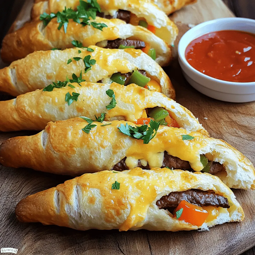 - 1 Dose gekühlter Pizzateig - 1 Tasse dünn geschnittenes Rindfleisch - 1 Tasse Paprika (gemischte Farben), dünn geschnitten - 1/2 Tasse Zwiebel, dünn geschnitten - 1 Tasse Provolone-Käse, gerieben - 1/2 Tasse Frischkäse, weich - 2 Esslöffel Olivenöl - 1 Teelöffel Knoblauchpulver - 1/2 Teelöffel geräucherter Paprika - Salz und Pfeffer nach Geschmack Um die besten Philly Cheesesteak gefüllten Käsestangen zu machen, sind frische Zutaten wichtig. Ich benutze oft gekühlten Pizzateig, da er schnell und einfach zu verarbeiten ist. Das dünn geschnittene Rindfleisch verleiht jedem Bissen Geschmack. Paprika in verschiedenen Farben macht das Gericht bunt und appetitlich. Ich mag, wie die Zwiebeln die Süße bringen, während der Provolone-Käse für die nötige Cremigkeit sorgt. Die Gewürze sind der Schlüssel zu einem tollen Geschmack. Olivenöl bringt die Aromen zusammen, und das Knoblauchpulver gibt einen guten Kick. Geräucherter Paprika fügt einen rauchigen Geschmack hinzu, der perfekt passt. Ich empfehle, beim Würzen nach Geschmack zu arbeiten, um die richtige Balance zu finden. Wenn du das vollständige Rezept sehen möchtest, schau dir bitte die [Full Recipe] an. Heize zuerst deinen Ofen auf 220°C (425°F) vor. Lege ein Backblech mit Backpapier aus. Das hilft, die Käsestangen nicht anzuhaften. Erhitze dann das Olivenöl in einer Pfanne bei mittlerer Hitze. Füge das dünn geschnittene Rindfleisch hinzu. Würze es mit Salz, Pfeffer, Knoblauchpulver und geräucherter Paprika. Brate das Fleisch etwa 3-4 Minuten, bis es leicht bräunt. Dann gib die Zwiebeln und Paprika hinzu. Koche alles für weitere 2-3 Minuten, bis das Gemüse zart ist. Nimm die Pfanne vom Herd und stelle die Mischung beiseite. Rolle den gekühlten Pizzateig auf einer bemehlten Fläche aus. Mach ihn etwa 0,5 cm dick. Schneide den Teig in Rechtecke, die etwa 7,5 x 12,5 cm groß sind. Diese Größe passt perfekt für die Füllung. Platziere einen Klecks Frischkäse in der Mitte jedes Rechtecks. Füge eine Portion der Steak- und Gemüsemischung hinzu. Bestreue jede Füllung mit Provolone-Käse. Klappe dann die Seiten des Teigs über die Füllung. Drücke sie gut zusammen, damit sie hält. Nutze eine Gabel, um die Ränder zu rillen und eine gute Versiegelung zu schaffen. Lege die gefüllten Käsestangen auf das vorbereitete Backblech. Bestreiche die Oberseiten mit etwas Olivenöl. Backe sie im vorgeheizten Ofen für 12-15 Minuten, bis sie goldbraun sind. Um die besten Käsestangen zu machen, achte auf die Steak-Mischung. Brate das Rindfleisch gut an. Du willst, dass es schön braun und zart ist. Das gibt den Käsestangen viel Geschmack. Koche die Zwiebeln und Paprika bis sie weich sind. So verbinden sich die Aromen gut. Wenn du den Teig verschließt, sei vorsichtig. Klappe die Seiten gut über die Füllung. Drücke sie fest zusammen. Das hilft, die Füllung im Inneren zu halten. Die Gabel macht die Ränder schön. Das sorgt für eine tolle Aussehen. Die Anrichtung ist wichtig. Lege die Käsestangen auf ein Holzbrett. Arrangiere sie in Fächerform. Das sieht einladend aus. Stelle eine kleine Schüssel mit Marinara-Sauce dazu. So können die Gäste dippen. Denk auch an Beilagen. Ein frischer Salat passt gut. Oder serviere knusprige Pommes. Diese Kombination macht das Essen noch besser. Du kannst die Käsestangen anpassen. Probiere verschiedene Käsesorten aus. Mozzarella oder Cheddar geben einen anderen Geschmack. Für mehr Farbe und Geschmack kannst du Gemüse hinzufügen. Spinat oder Pilze sind tolle Optionen. Sie machen die Füllung noch interessanter. So kann jeder seine eigenen Vorlieben einbringen. {{image_4}} Du kannst bei diesem Rezept kreativ sein. Statt Rindfleisch kannst du Hühnchen verwenden. Das zarte Hühnchen passt gut zu Käse und Gemüse. Du kannst auch Schweinefleisch nehmen, wenn du es magst. Für eine fleischlose Option probiere Tofu oder Tempeh. Diese Alternativen sind lecker und füllen gut. So schaffst du eine Variation, die für jeden Geschmack geeignet ist. Wenn du Gluten meiden musst, ist das kein Problem. Du kannst glutenfreien Pizzateig verwenden. Viele Marken bieten diesen an. Achte darauf, dass der Teig gut schmeckt. So bleibt der Genuss der Käsestangen erhalten. Glutenfreier Teig hat oft andere Texturen, aber die Füllung bleibt gleich. Du wirst den Unterschied kaum merken. Wenn du es schärfer magst, füge scharfe Paprika hinzu. Diese bringen viel Geschmack in die Käsestangen. Du kannst auch Salsa verwenden, um mehr Würze zu bekommen. Diese Zutaten machen die Käsestangen aufregender und schmackhafter. Experimentiere mit verschiedenen Schärfegraden, um deinen perfekten Biss zu finden. Es macht Spaß, mit Aromen zu spielen und neue Kombinationen zu entdecken. Die Reste der Philly Cheesesteak gefüllten Käsestangen sind einfach zu lagern. Ich empfehle, sie in einem luftdichten Behälter im Kühlschrank aufzubewahren. So bleiben sie frisch und lecker. Sie sollten die Käsestangen innerhalb von drei Tagen essen. Achten Sie darauf, sie vor dem Lagern gut abkühlen zu lassen. Um die Käsestangen einzufrieren, lasse sie zuerst abkühlen. Lege sie dann in einen gefrierfesten Behälter oder in einen Gefrierbeutel. Trenne die Käsestangen mit Backpapier, damit sie nicht zusammenkleben. So bleiben sie frisch bis zu drei Monate. Wenn du bereit bist, sie zu essen, nimm sie einfach aus dem Gefrierschrank. Die besten Methoden zum Wiedererwärmen sind einfach. Du kannst sie im Ofen auf 180°C für etwa 10 Minuten aufwärmen. Dadurch wird der Teig wieder knusprig. Eine andere Möglichkeit ist die Mikrowelle. Erwärme sie dort für 30 Sekunden bis 1 Minute. Beachte, dass sie so weicher werden. Die Zubereitung der Philly Cheesesteak gefüllten Käsestangen dauert insgesamt 30 Minuten. Die Vorbereitungszeit beträgt etwa 15 Minuten. Das Kochen und Backen benötigt weitere 15 Minuten. So hast du schnell einen leckeren Snack oder ein tolles Abendessen. Ja, du kannst die Käsestangen im Voraus zubereiten! Bereite die Füllung und den Teig vor. Fülle die Käsestangen und verschließe sie. Du kannst sie dann im Kühlschrank aufbewahren. Backe sie einfach direkt vor dem Servieren, damit sie frisch und warm sind. Für die besten Zutaten gehe zu einem lokalen Metzger für frisches Rindfleisch. Supermärkte bieten oft auch eine gute Auswahl an Gemüse und Käse. Du kannst auch online suchen. Websites wie Amazon oder lokale Lebensmittel-Lieferdienste haben oft frische Produkte. Ja, du kannst vegane Alternativen verwenden. Nutze pflanzliches Hackfleisch anstelle von Rindfleisch. Ersetze den Käse durch veganen Käse. Frischkäse kann durch vegane Frischkäse-Optionen ersetzt werden. So bleibt das Rezept lecker und komplett pflanzlich. Du kannst das vollständige Rezept für Philly Cheesesteak gefüllte Käsestangen [hier](#). Dieses Rezept bietet dir alle Schritte und Tipps, die du brauchst, um sie perfekt zu machen. Die Zubereitung der Philly Cheesesteak gefüllten Käsestangen ist einfach und macht Spaß. Wir haben die Hauptzutaten wie Rindfleisch, Paprika und Käse gesehen. Zudem gab es Tipps für perfekte Käsestangen sowie Variationen. Egal, ob du Fleisch oder Gemüse magst, es gibt Optionen für jeden Geschmack. Die Herstellung dieser Käsestangen bringt Freude und Genuss an jeden Tisch. Probiere es aus und entdecke deine eigene Lieblingsversion!